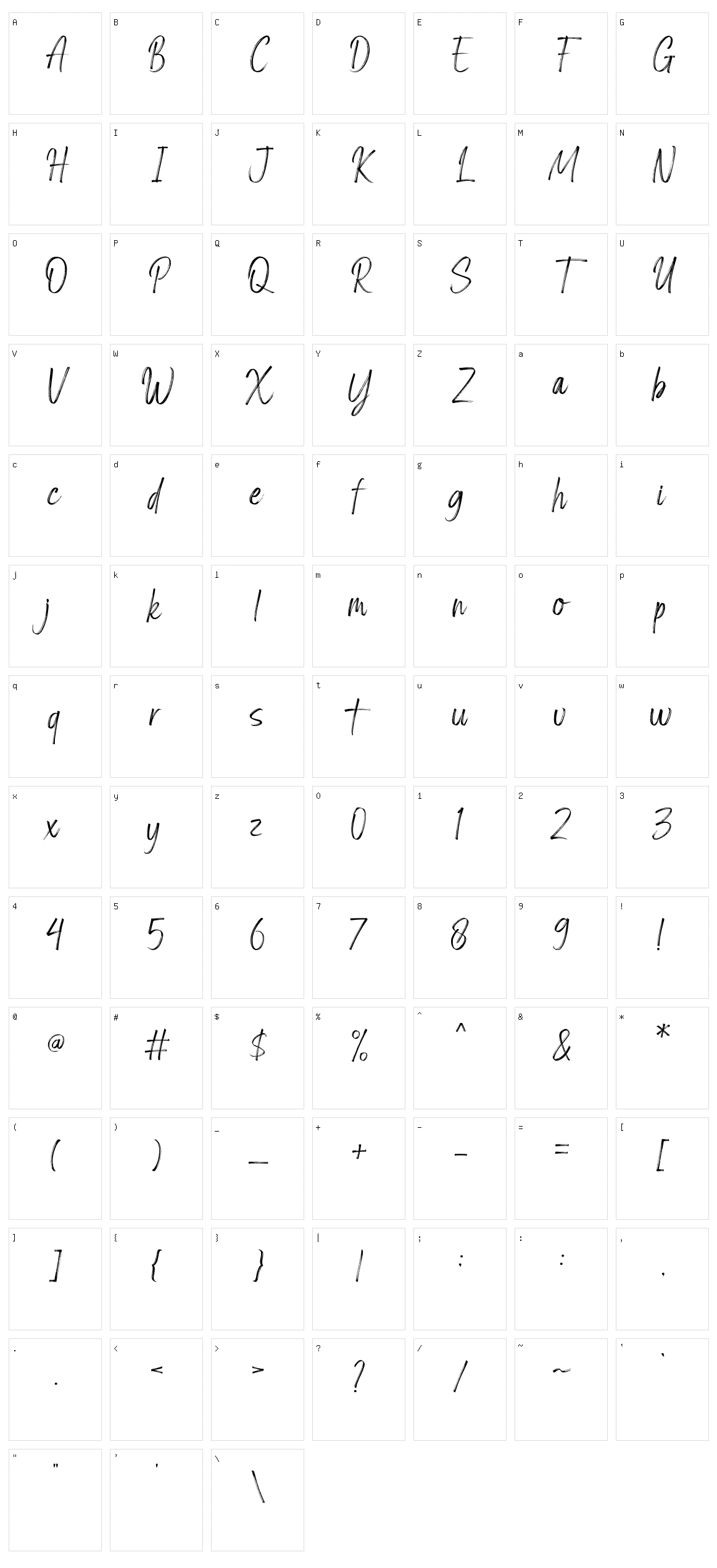 Amsterdam Signature Character Set