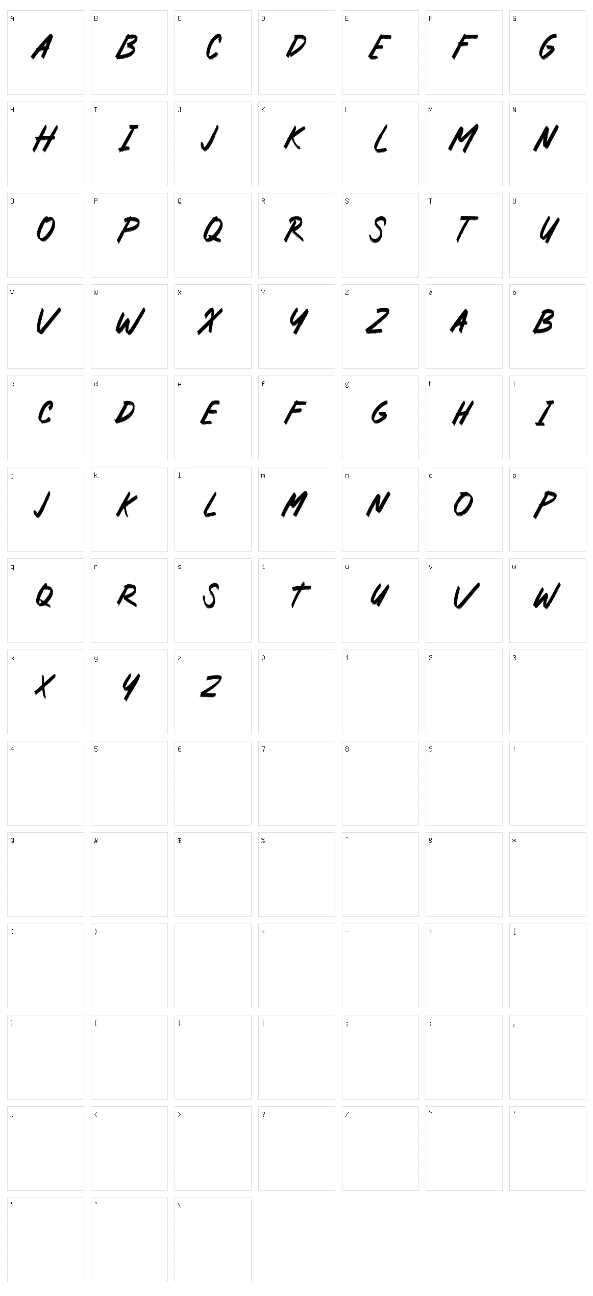 Grunges Character Set