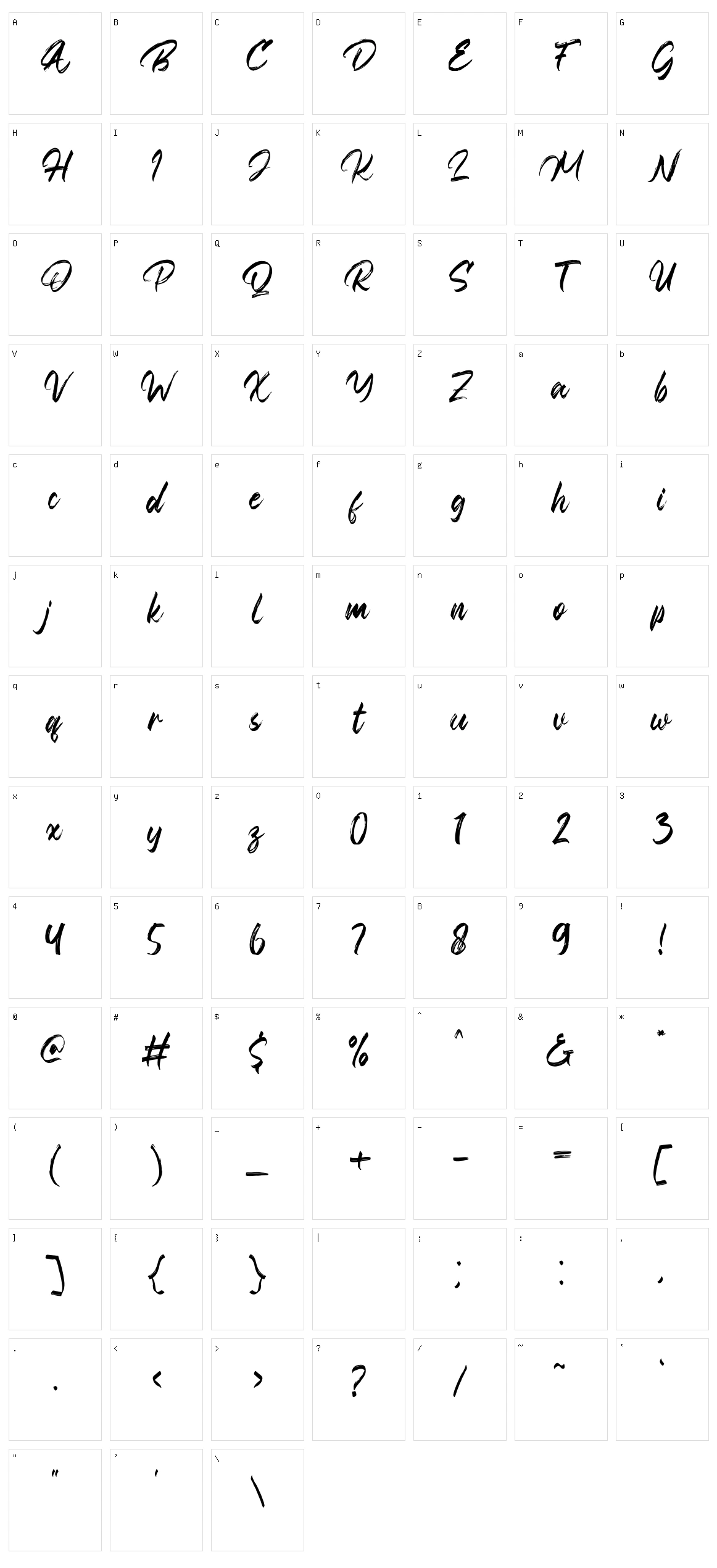Boank Character Set