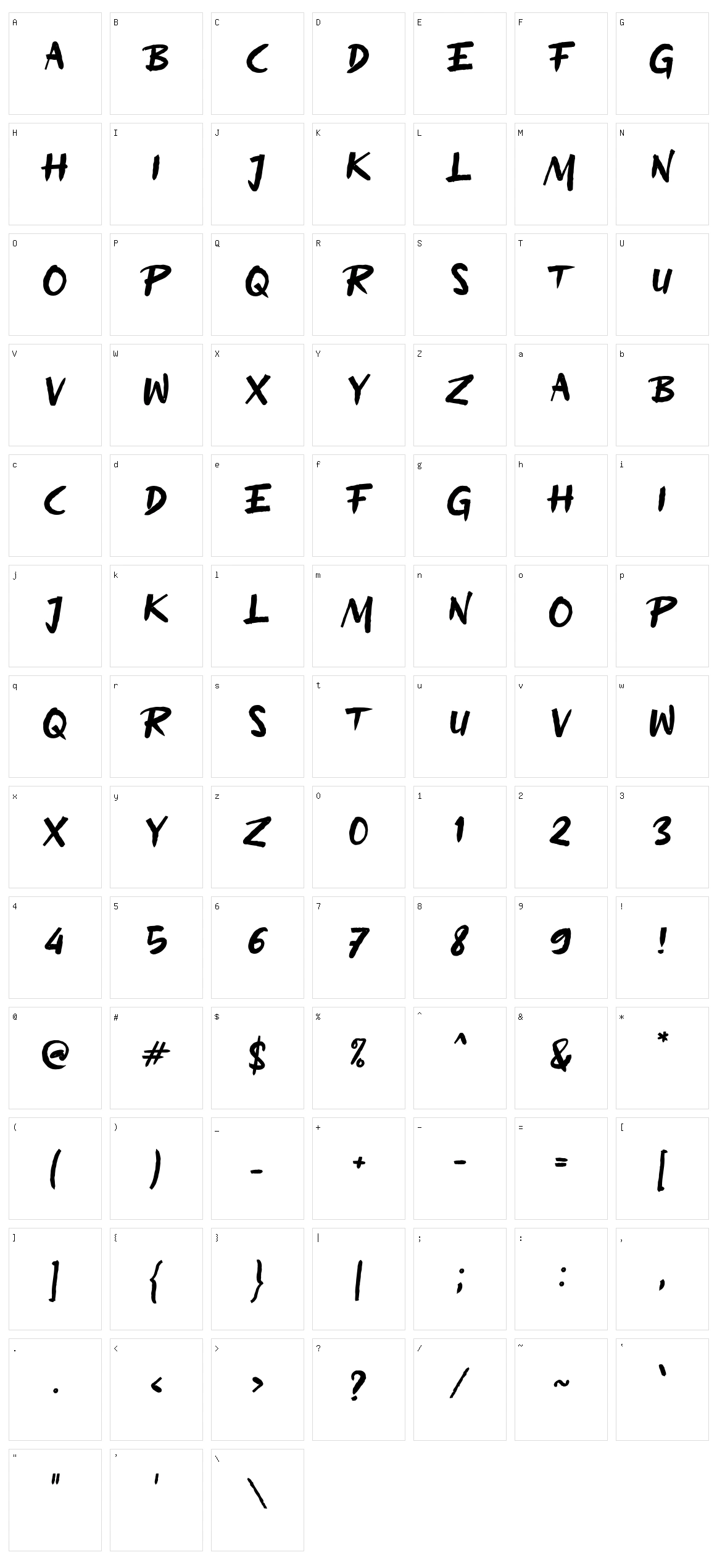 B Binasa Character Set