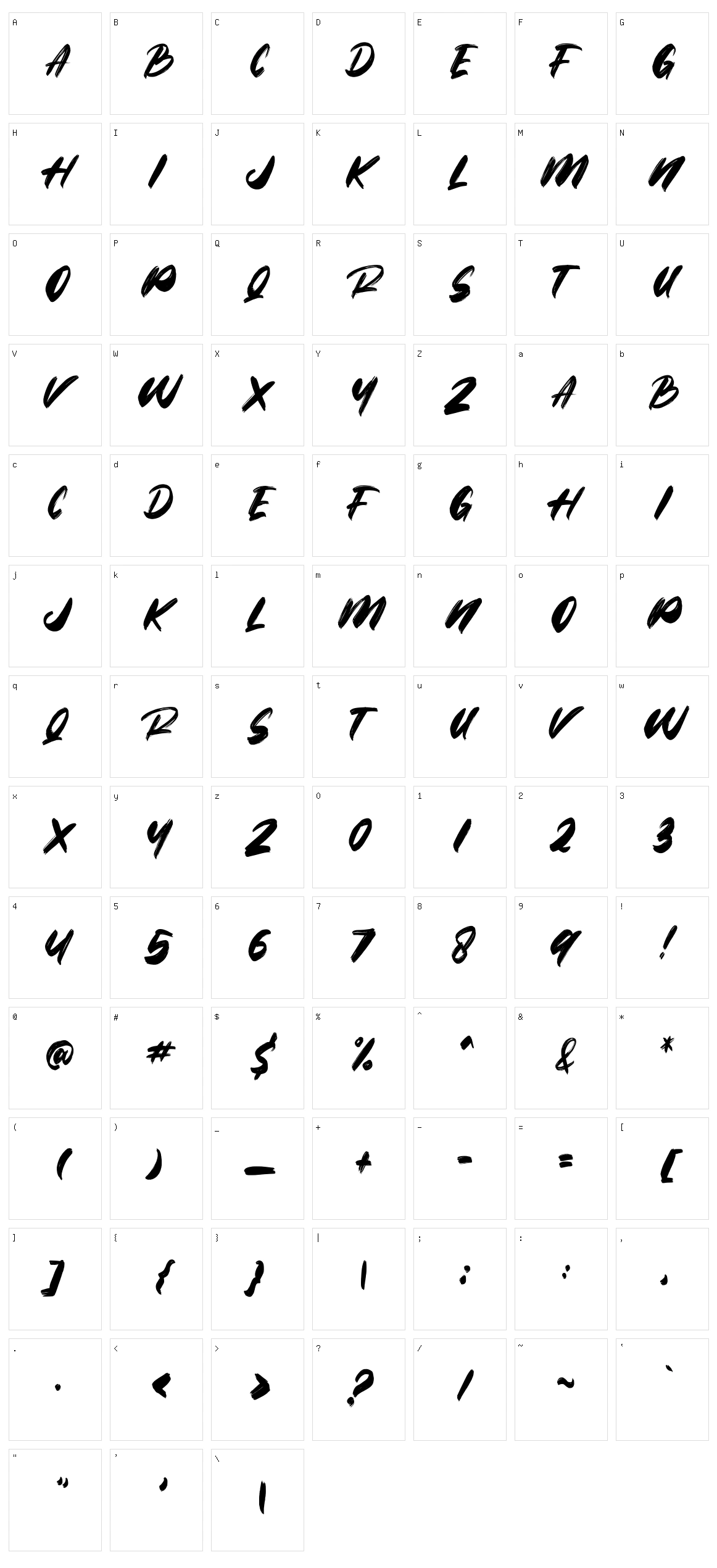 Strike Brush Character Set