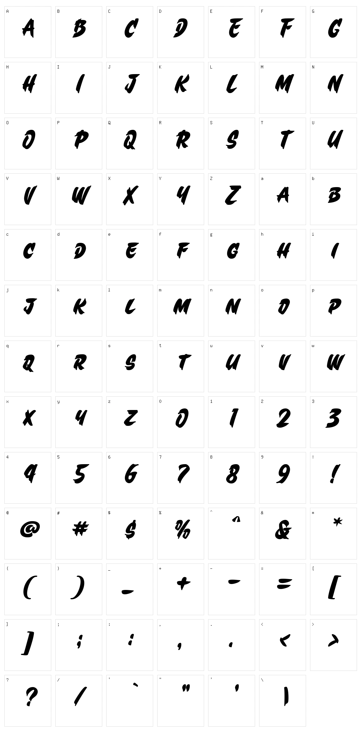 Brenza Character Set