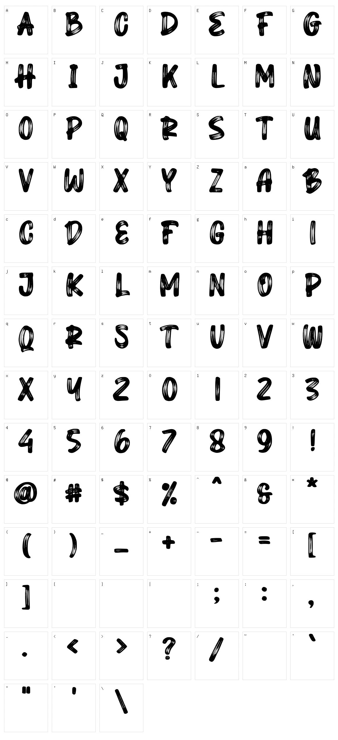 Heavy Brush Character Set