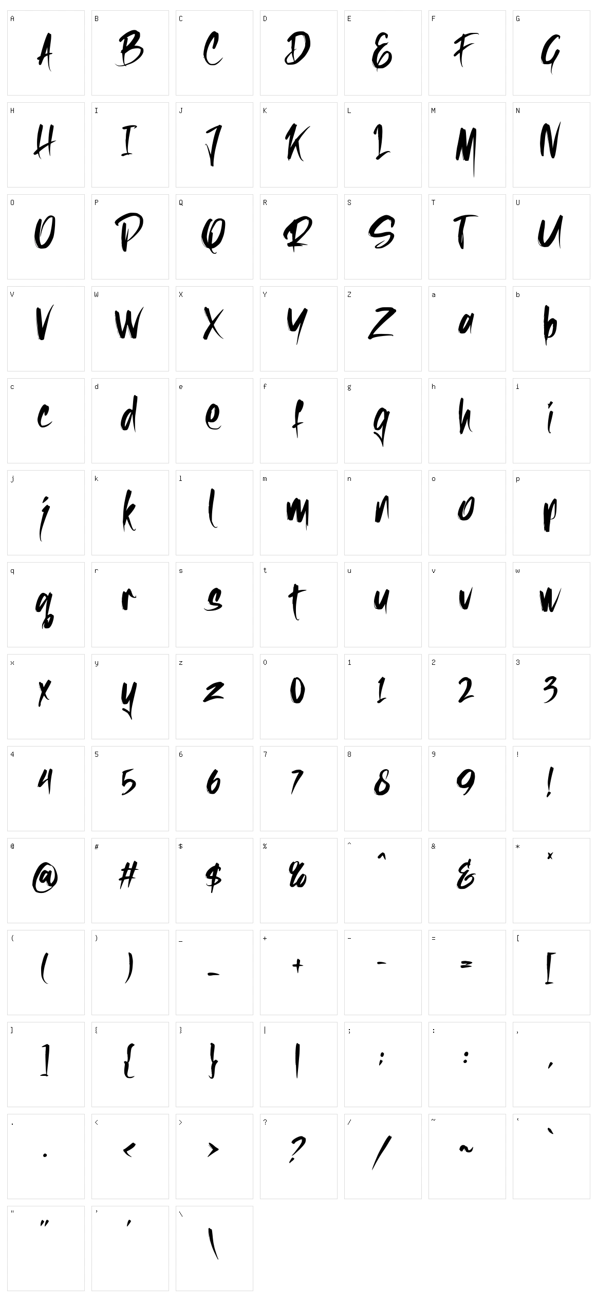 Rushfeel Character Set