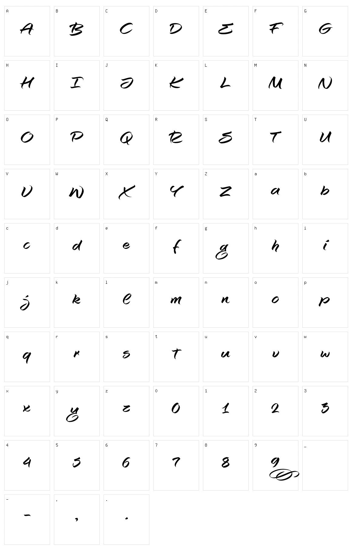 King Fisher Character Set