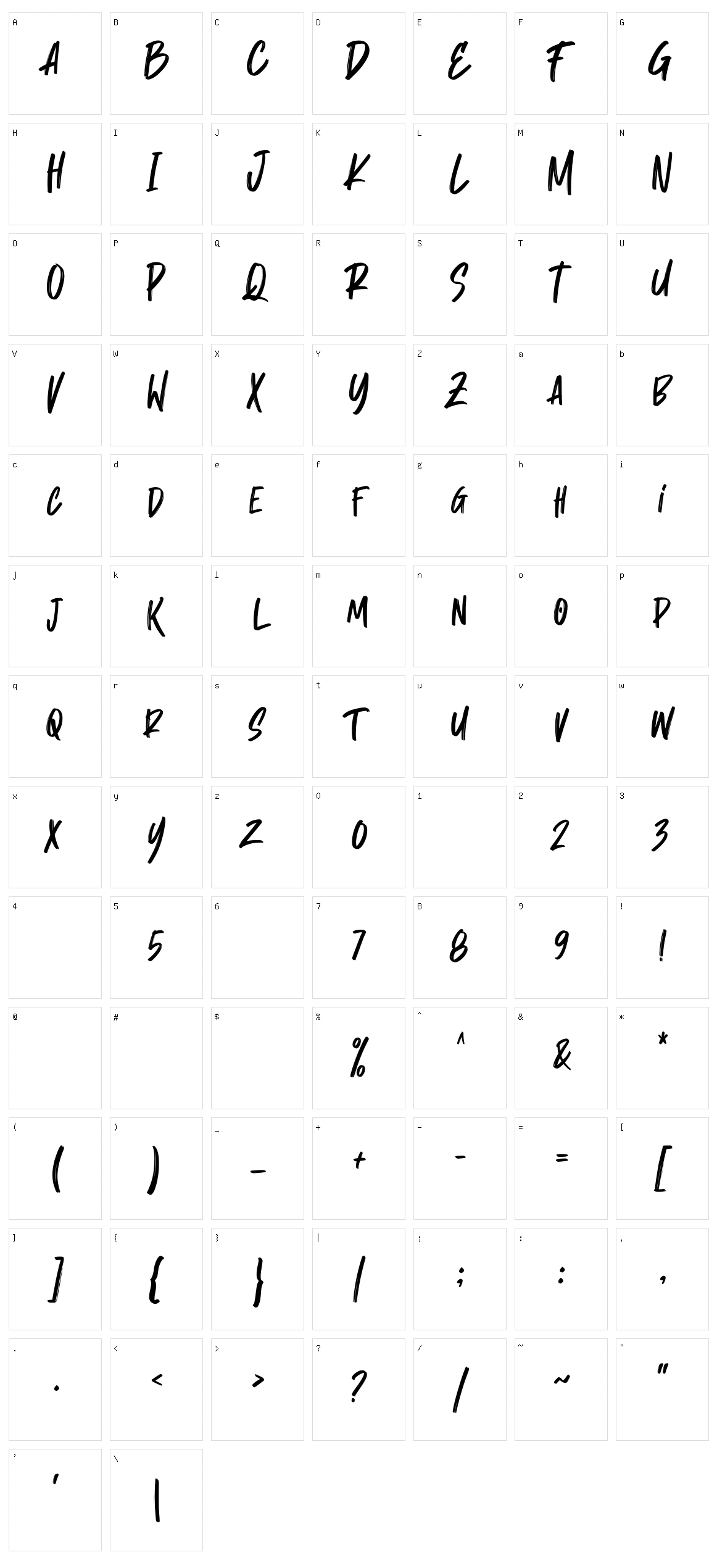 Tenuity Character Set