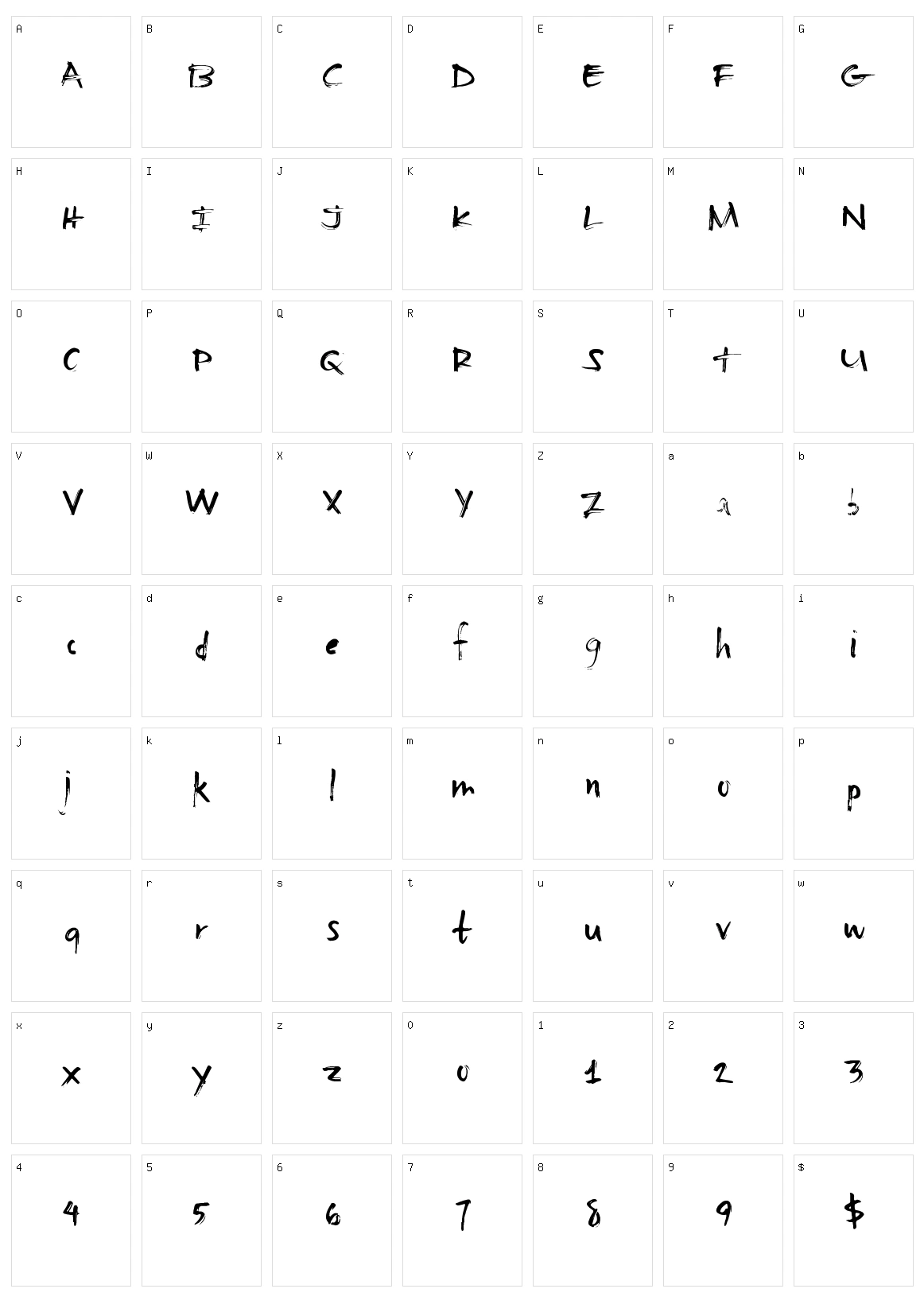 Basic Sharpie Character Set