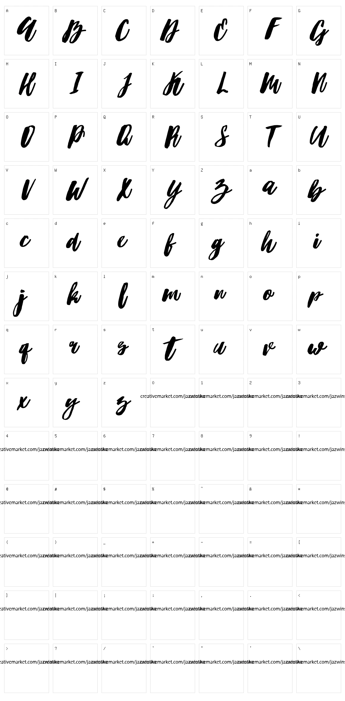 Hubster Character Set