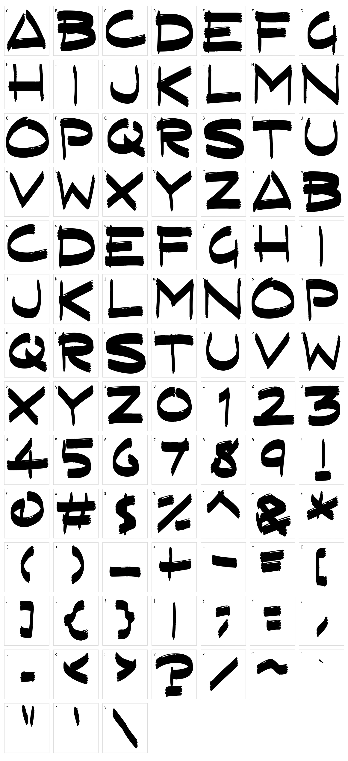Fast Flat Brush Character Set