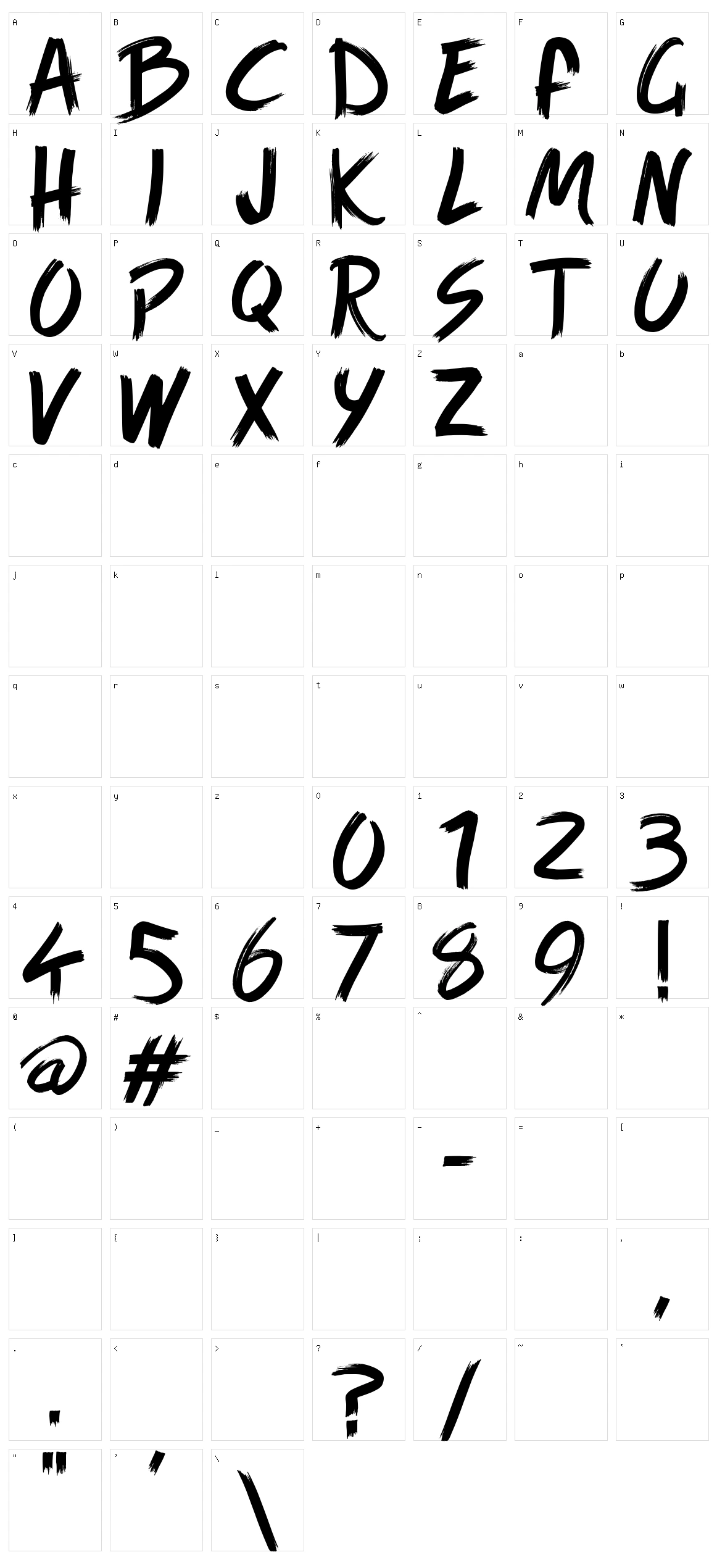 Game of Brush Character Set