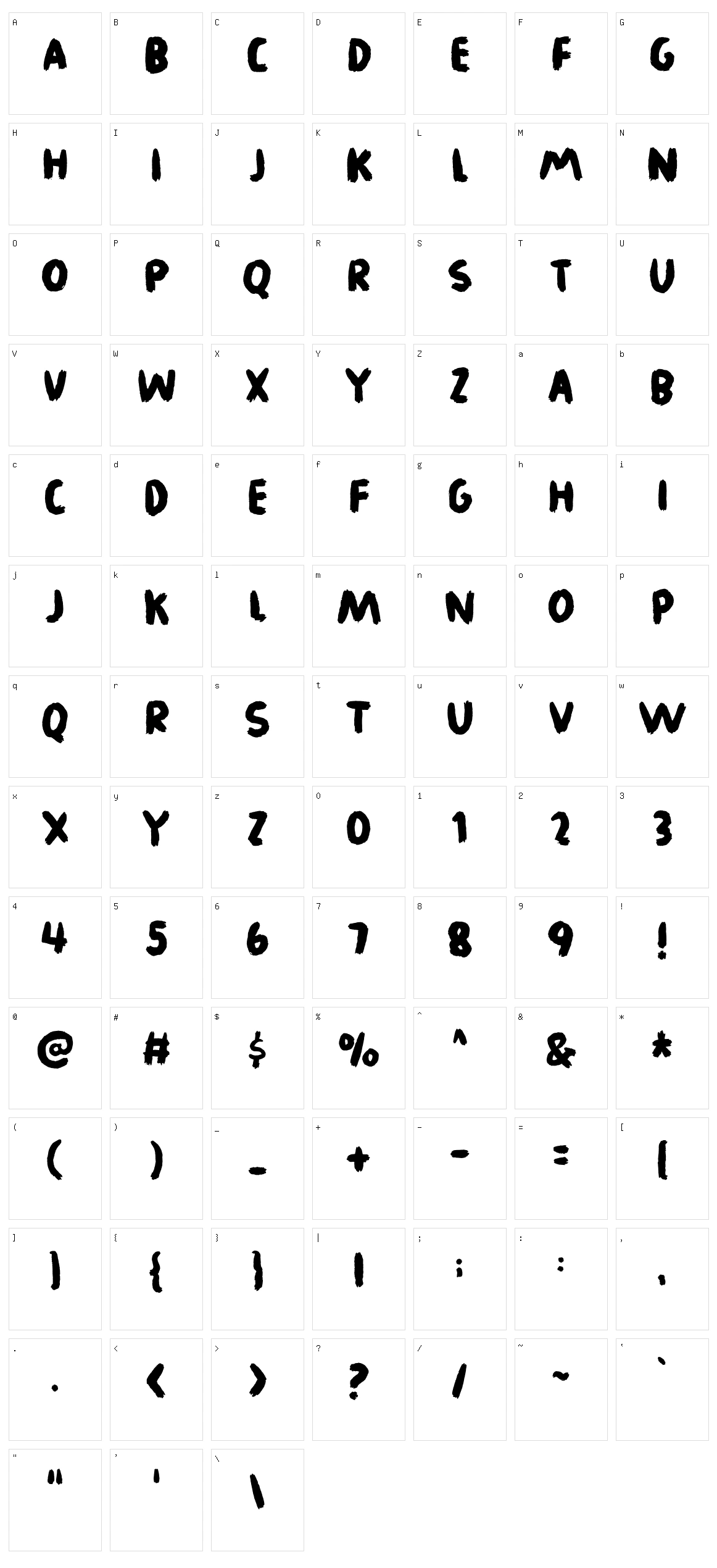 Legwork Character Set