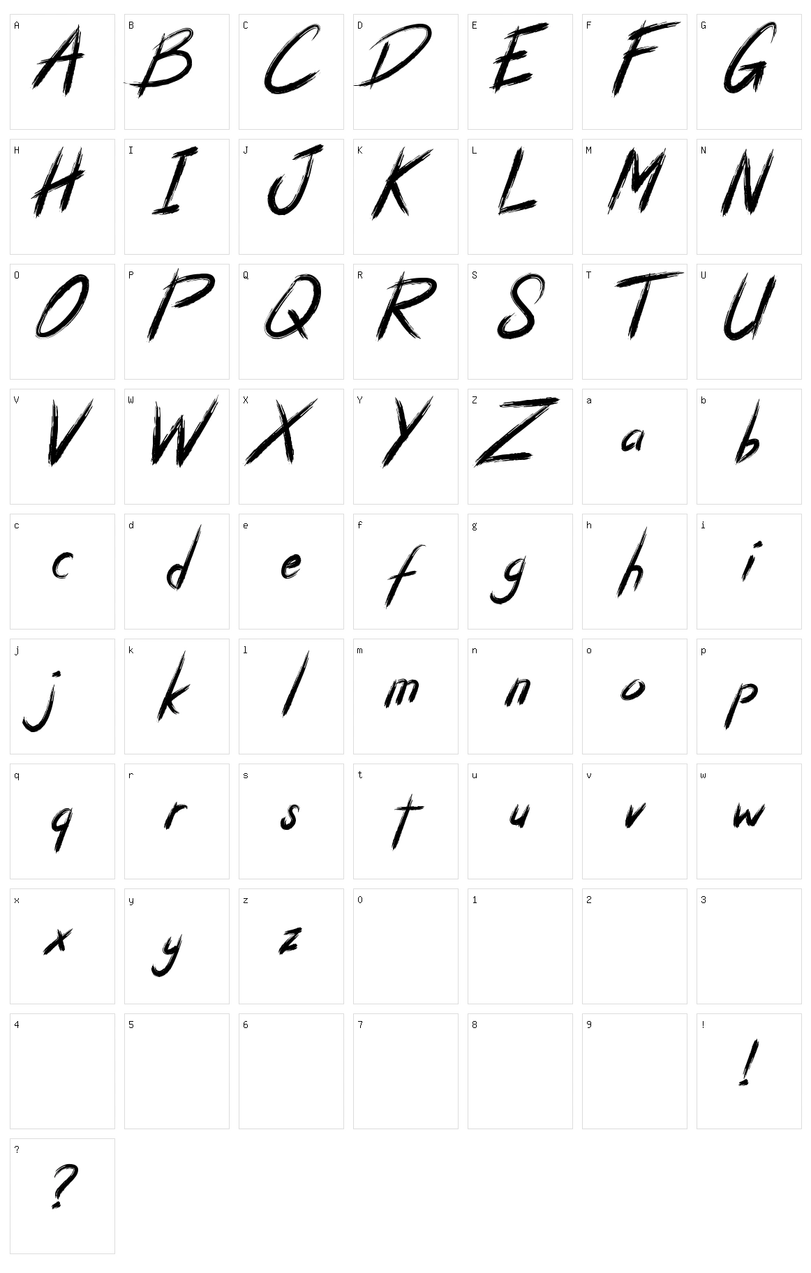 Granite Character Set