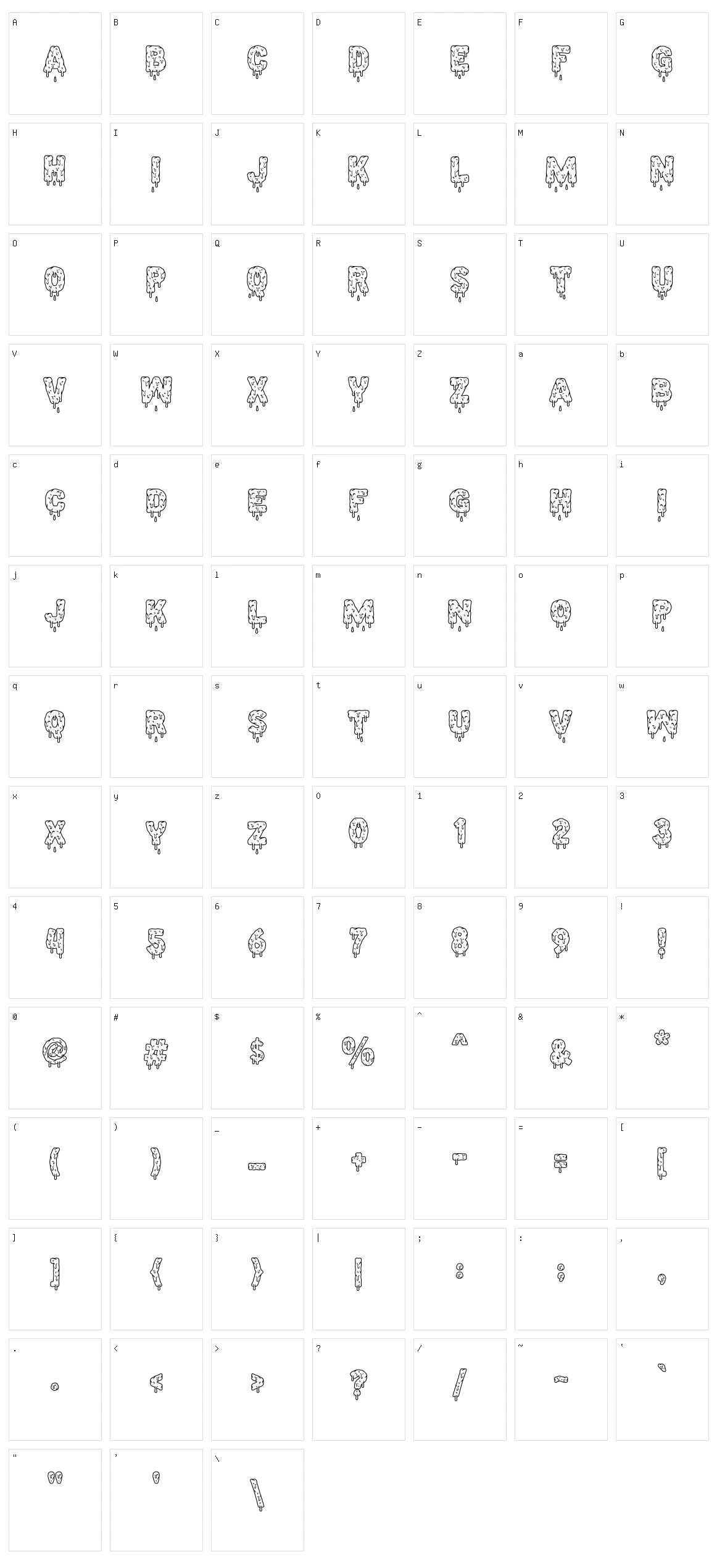 Gloober Character Set