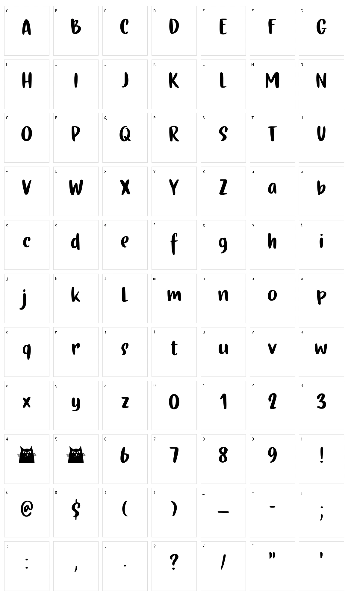 Gingerline Character Set