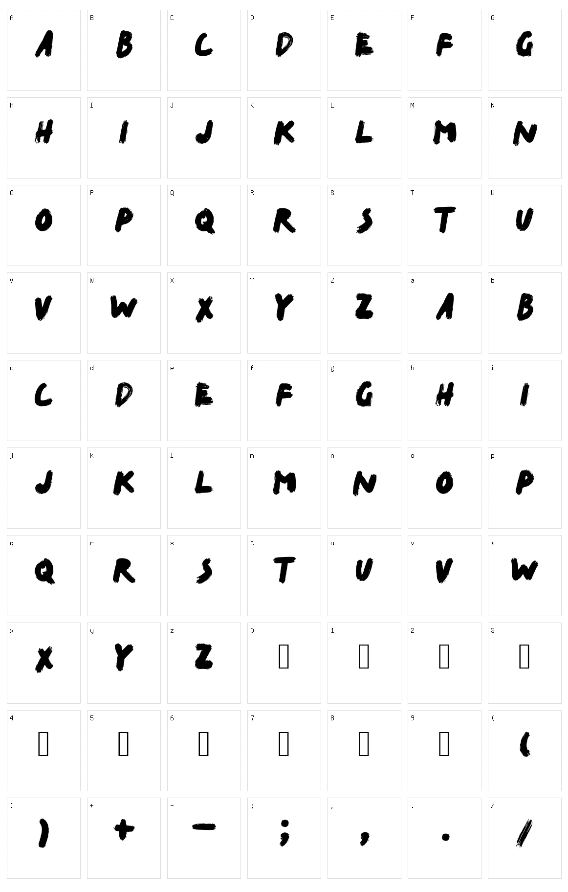 Title Brush XL Character Set