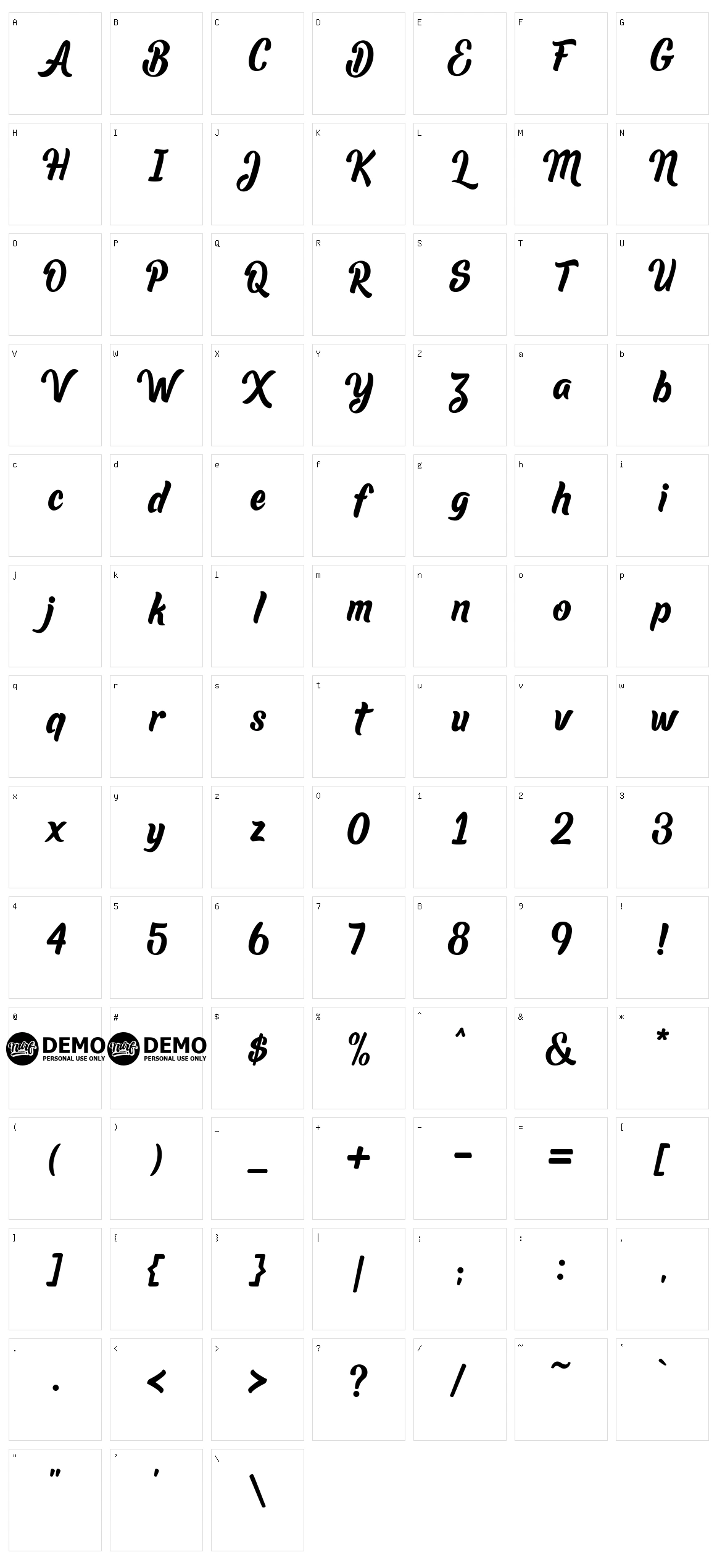 Lauthan Character Set