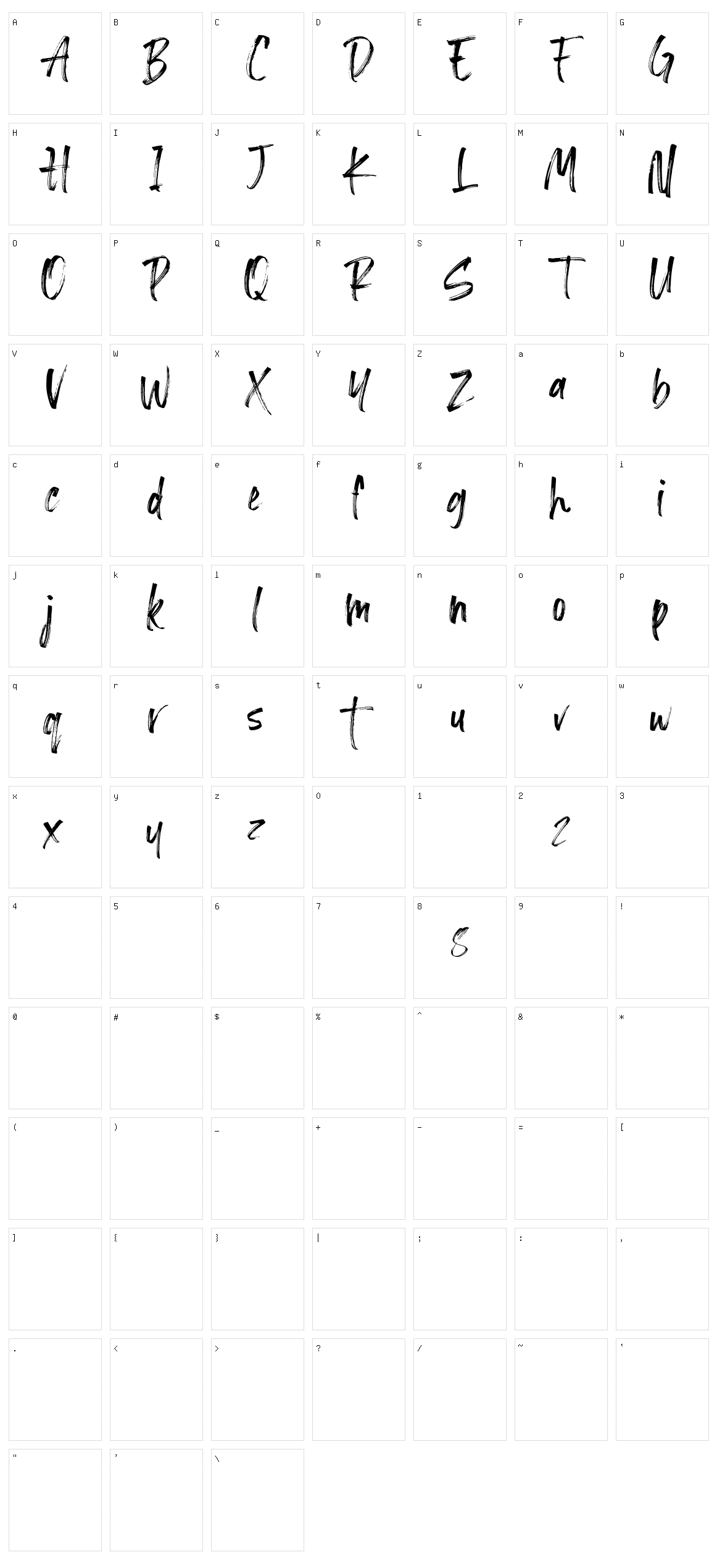 Loutters Character Set