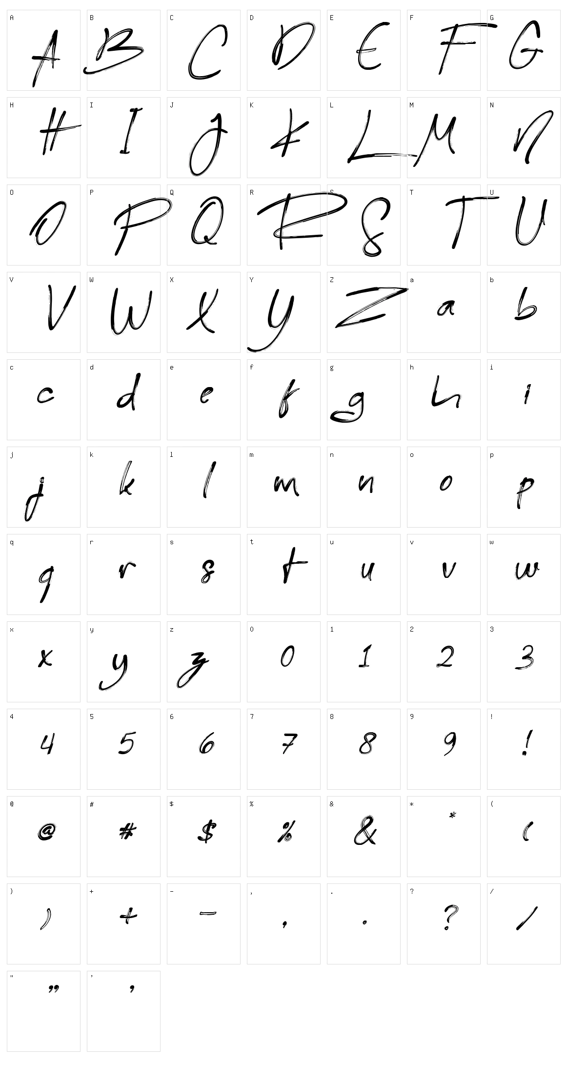 Reingttoon Character Set