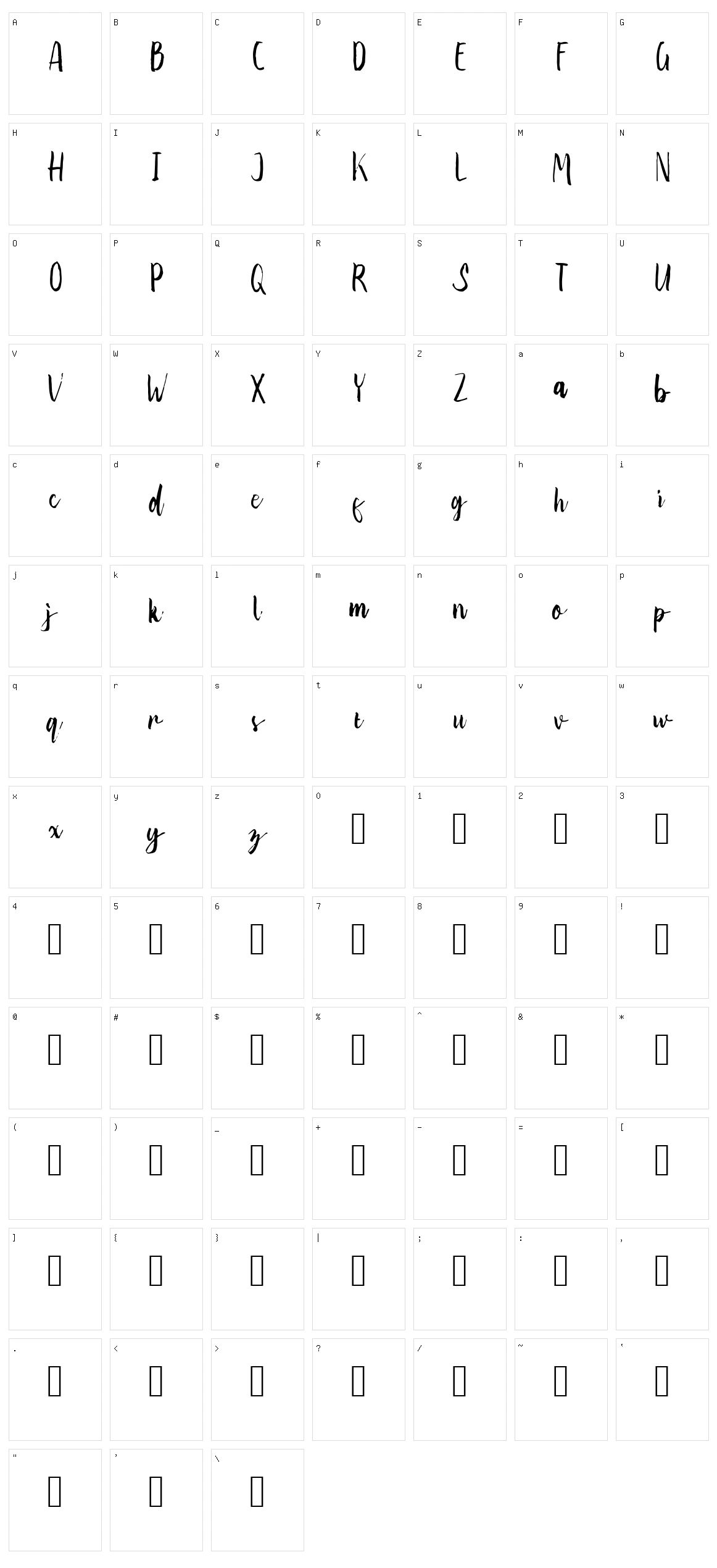 Abnada Character Set
