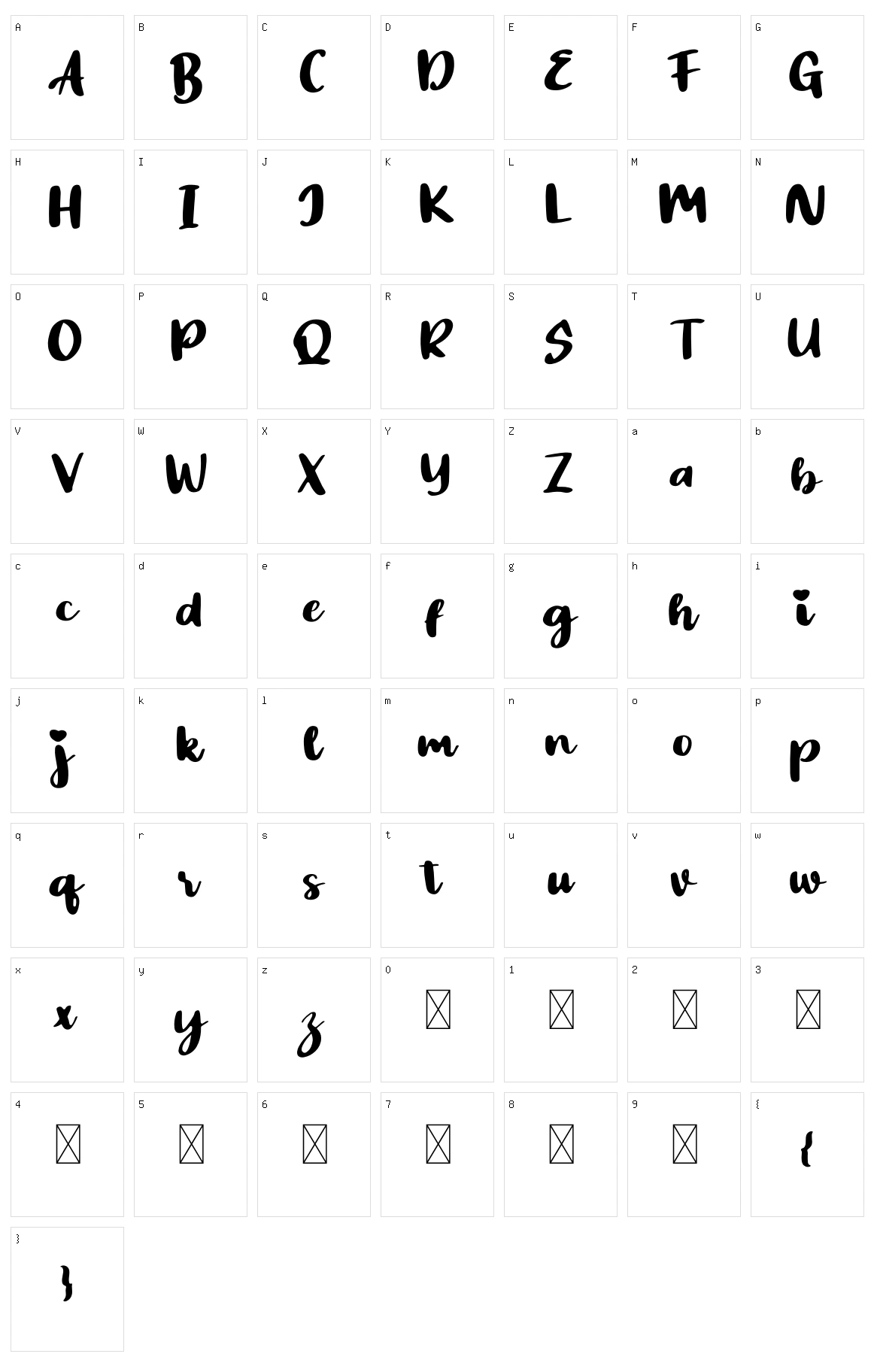 Amilo Character Set