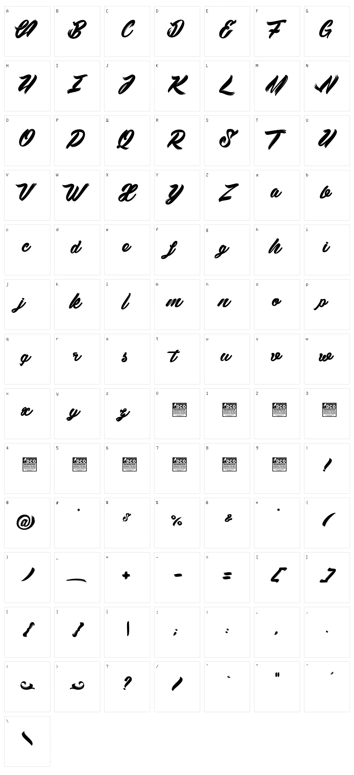 Black Swan Character Set
