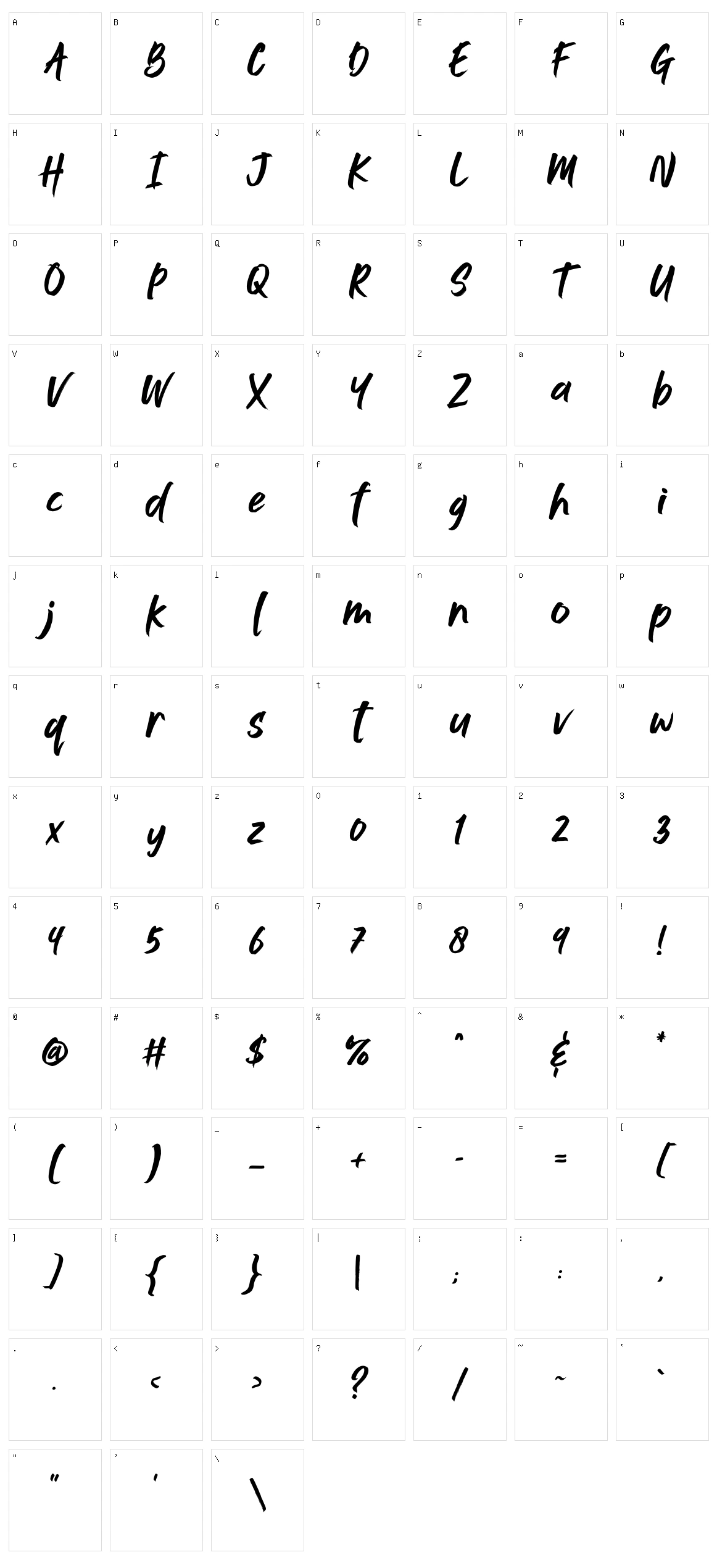 Jushley Shine Character Set