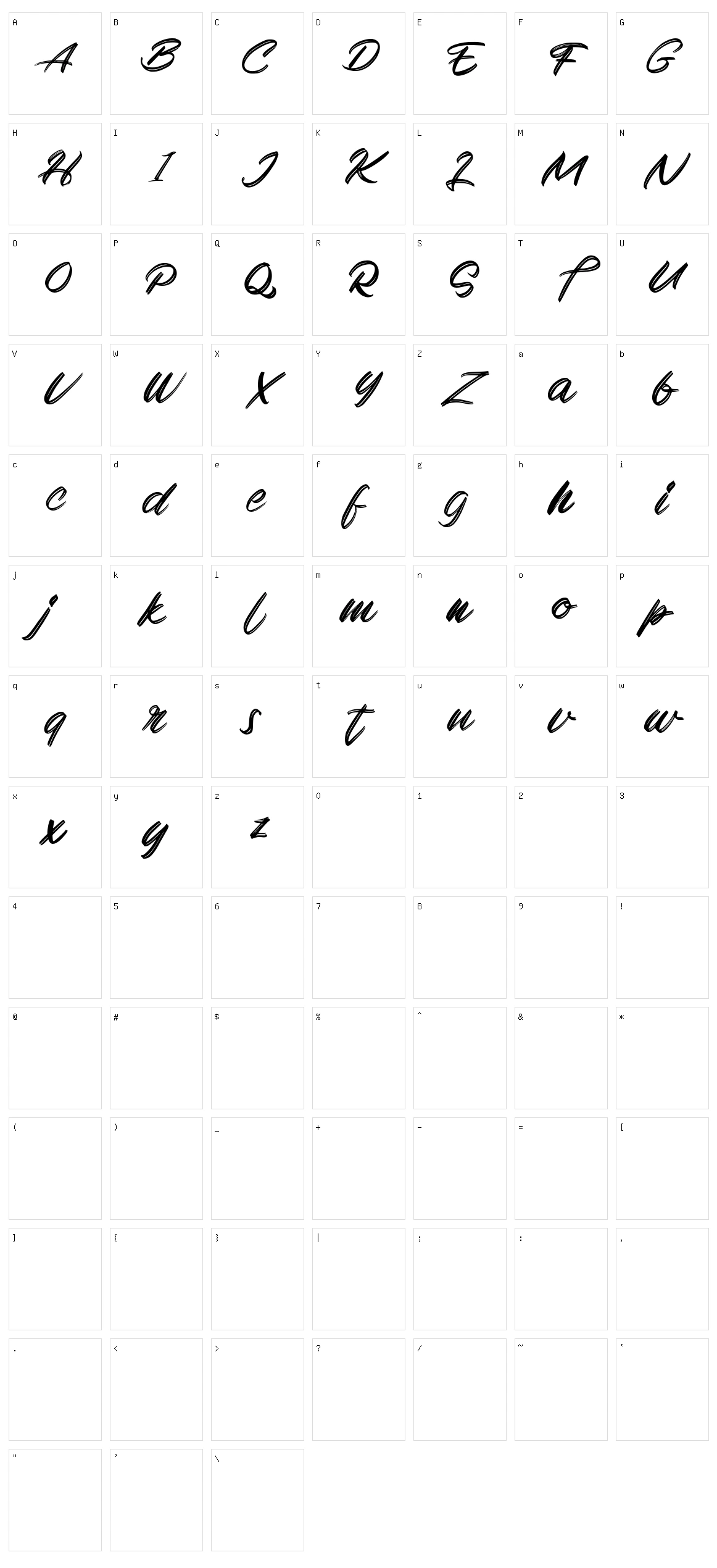 Regad Character Set