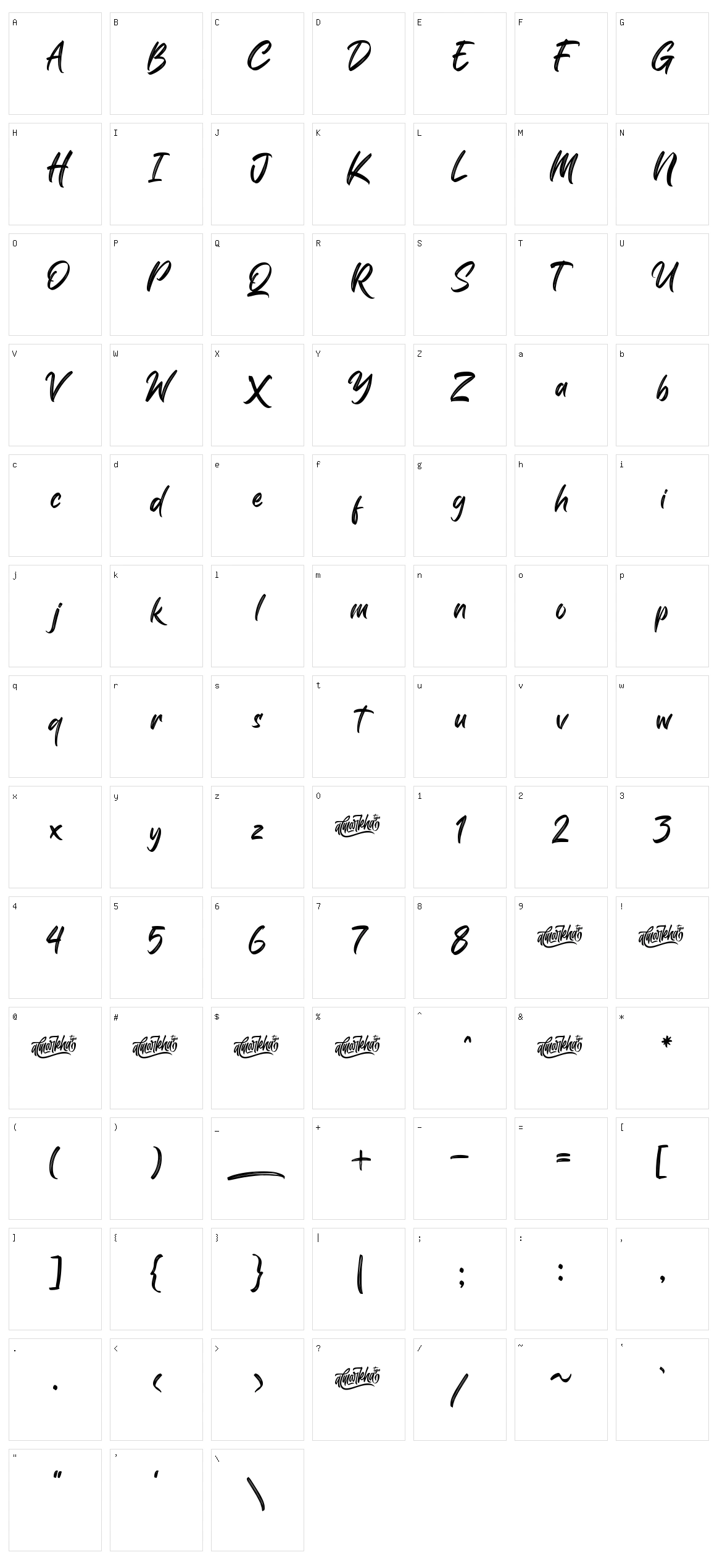 Shutterlocks Character Set