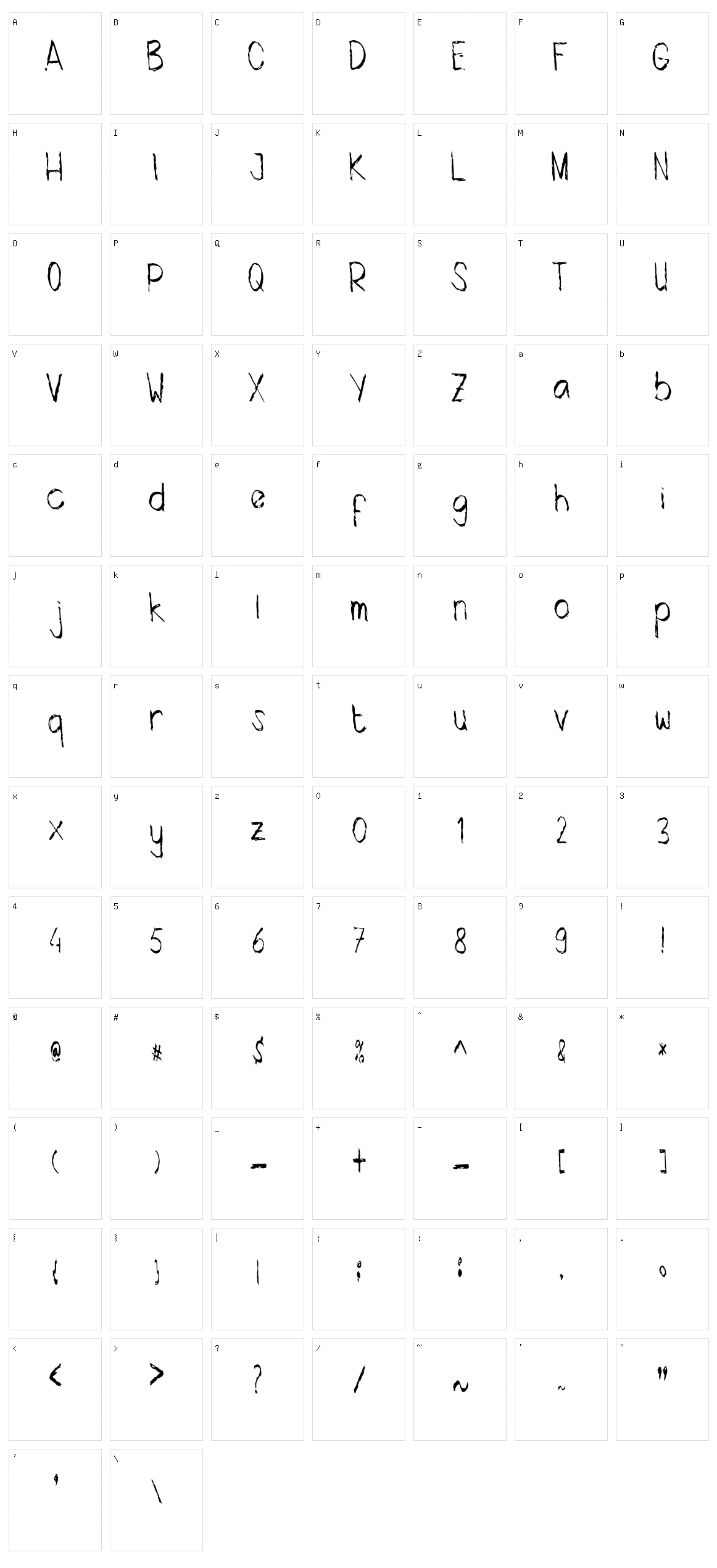 Handwritten Origi Character Set