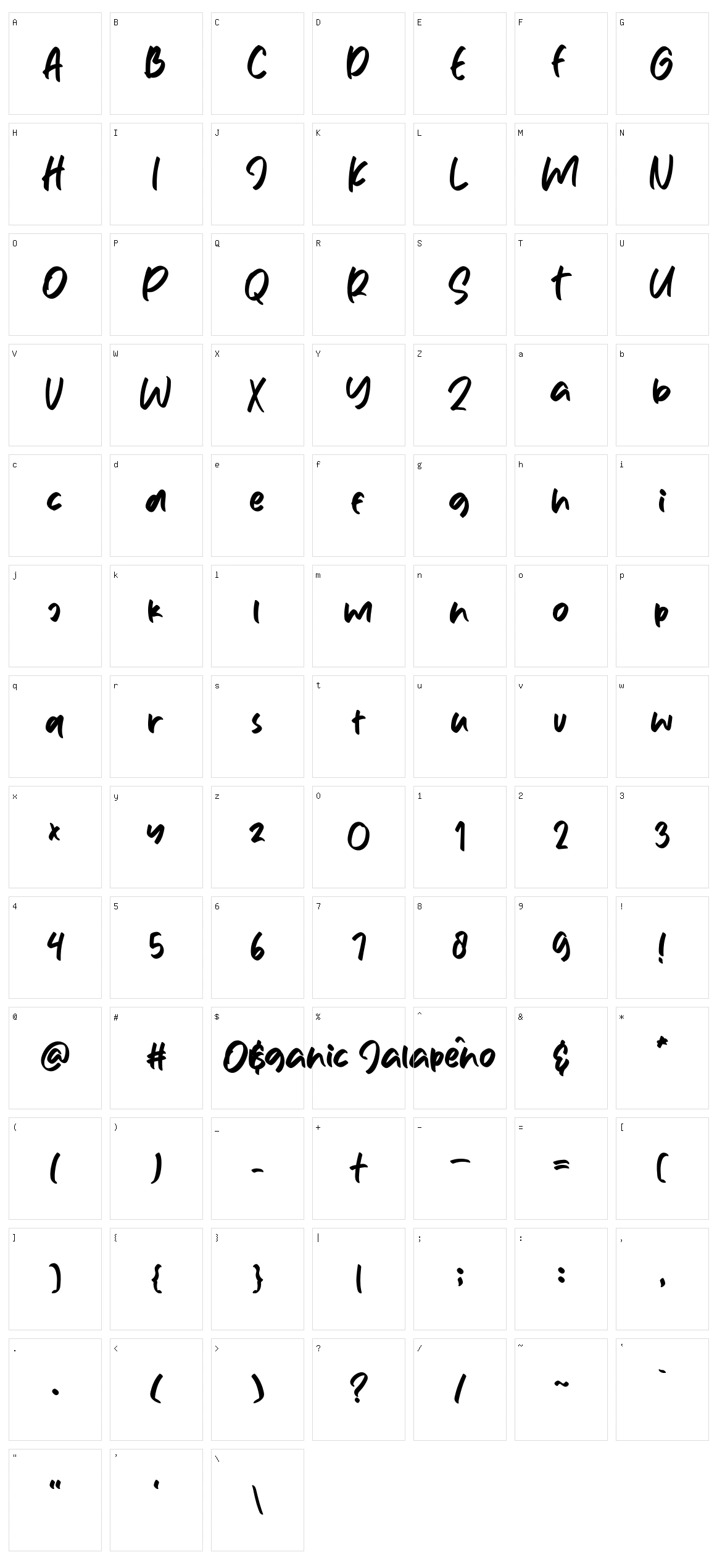 Organic Jalapeno Character Set