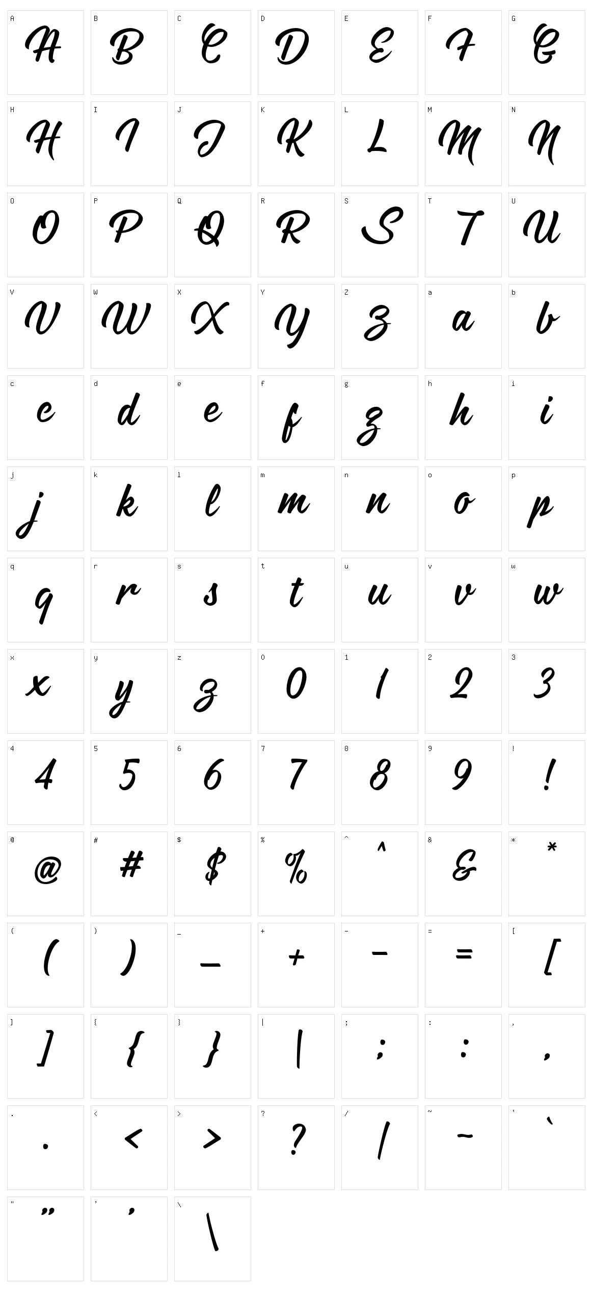 Hontana Character Set