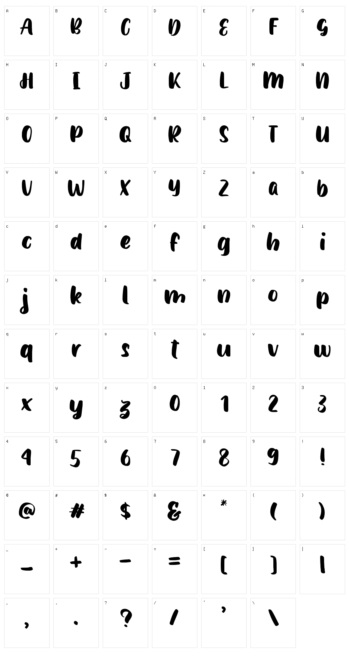 Hello Amargo Character Set