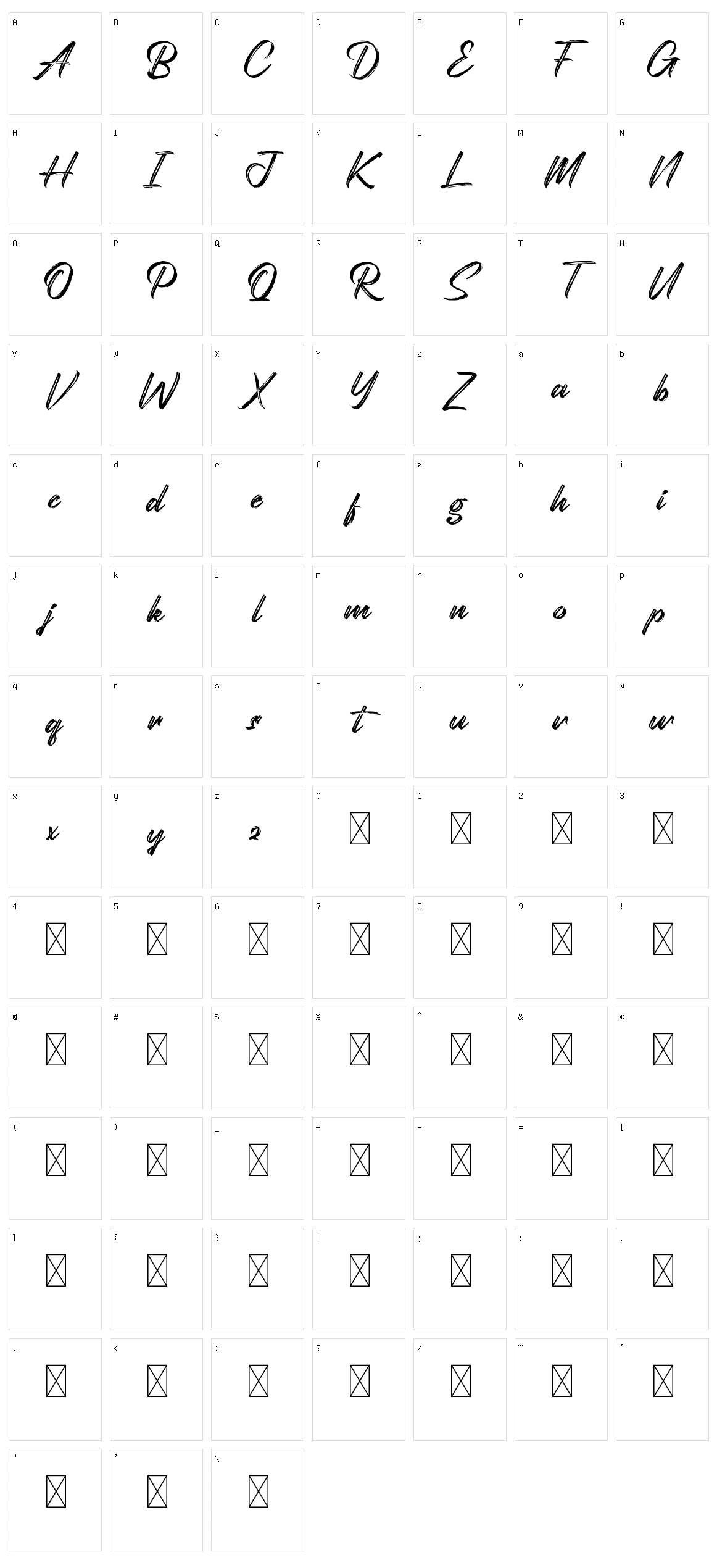 Roughdown Character Set