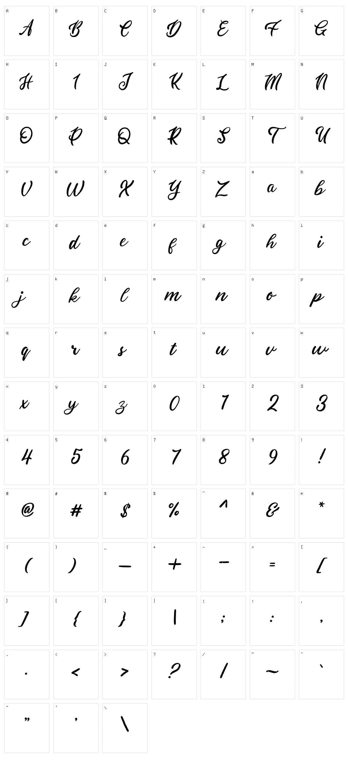Betterly Character Set
