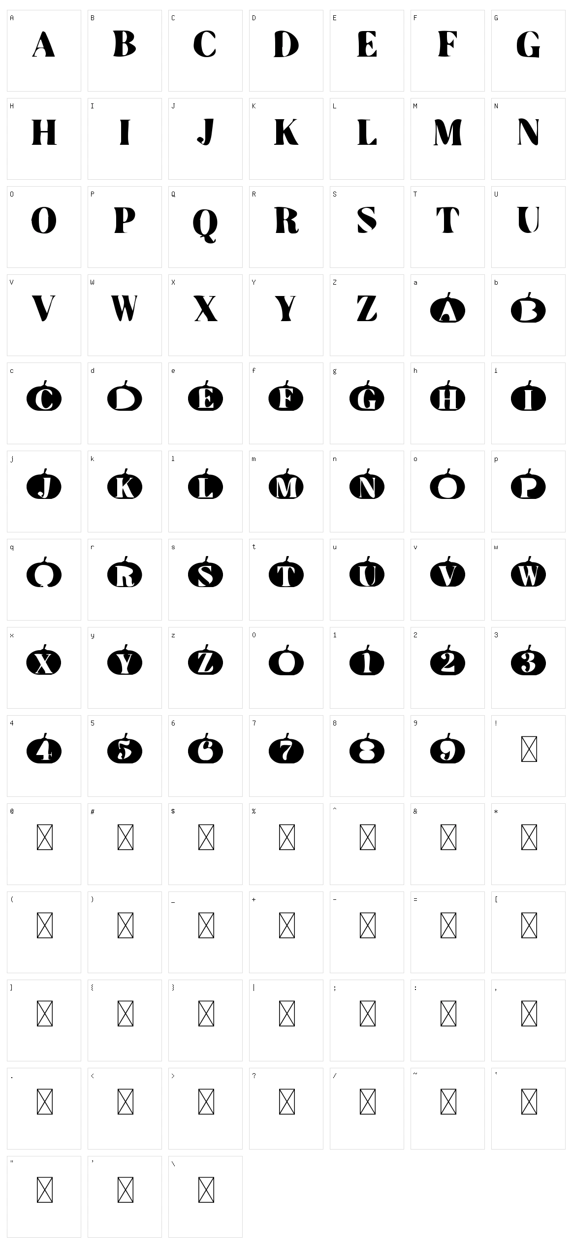 Pumpkin Type Halloween Character Set