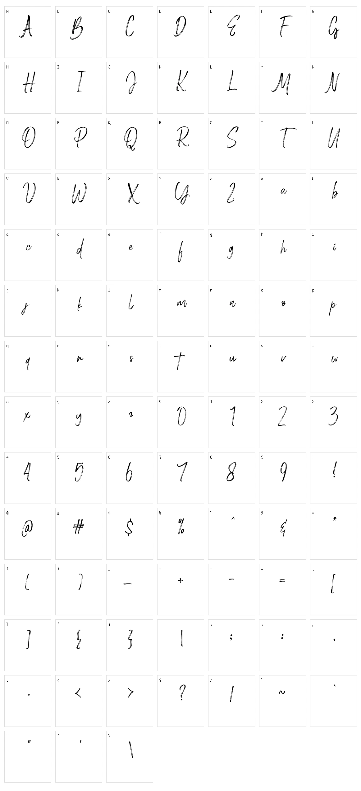 Holingston Character Set