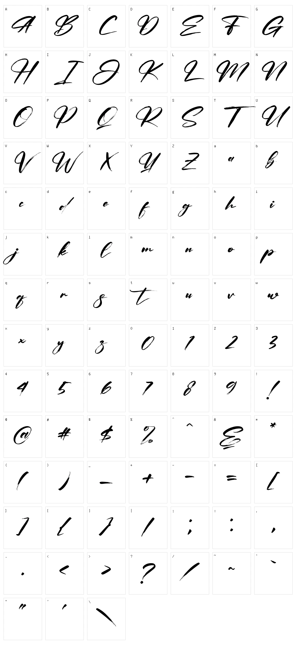 Hamstedam Character Set