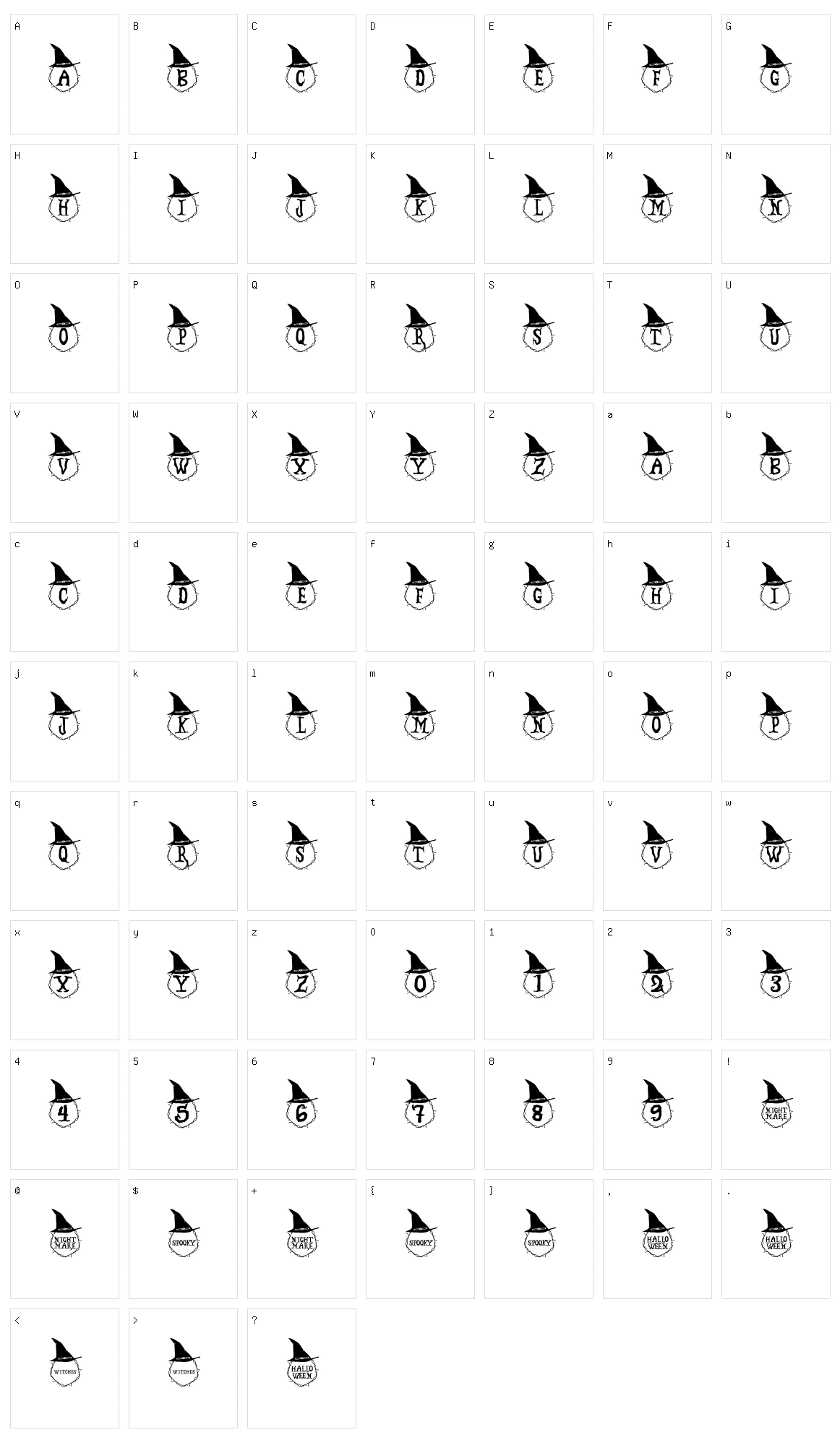 Spooky Monogram Character Set