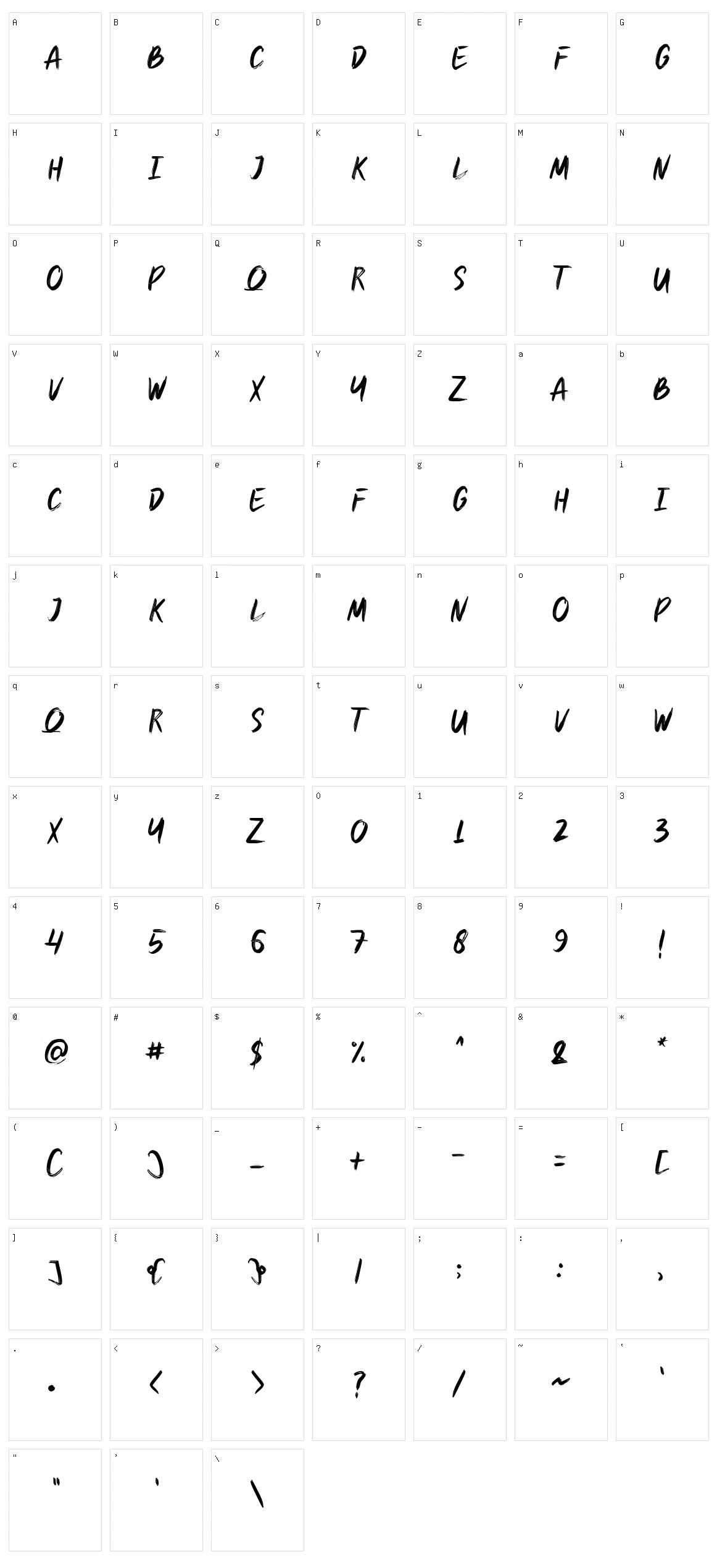 Ascrada Character Set