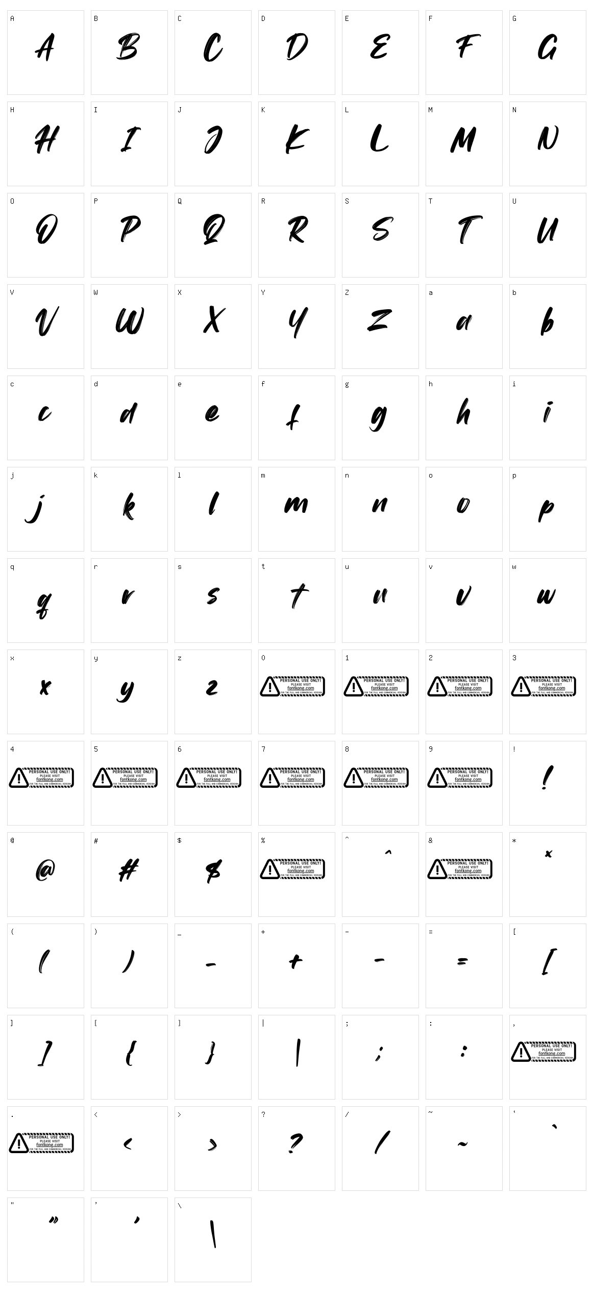 Raska Character Set
