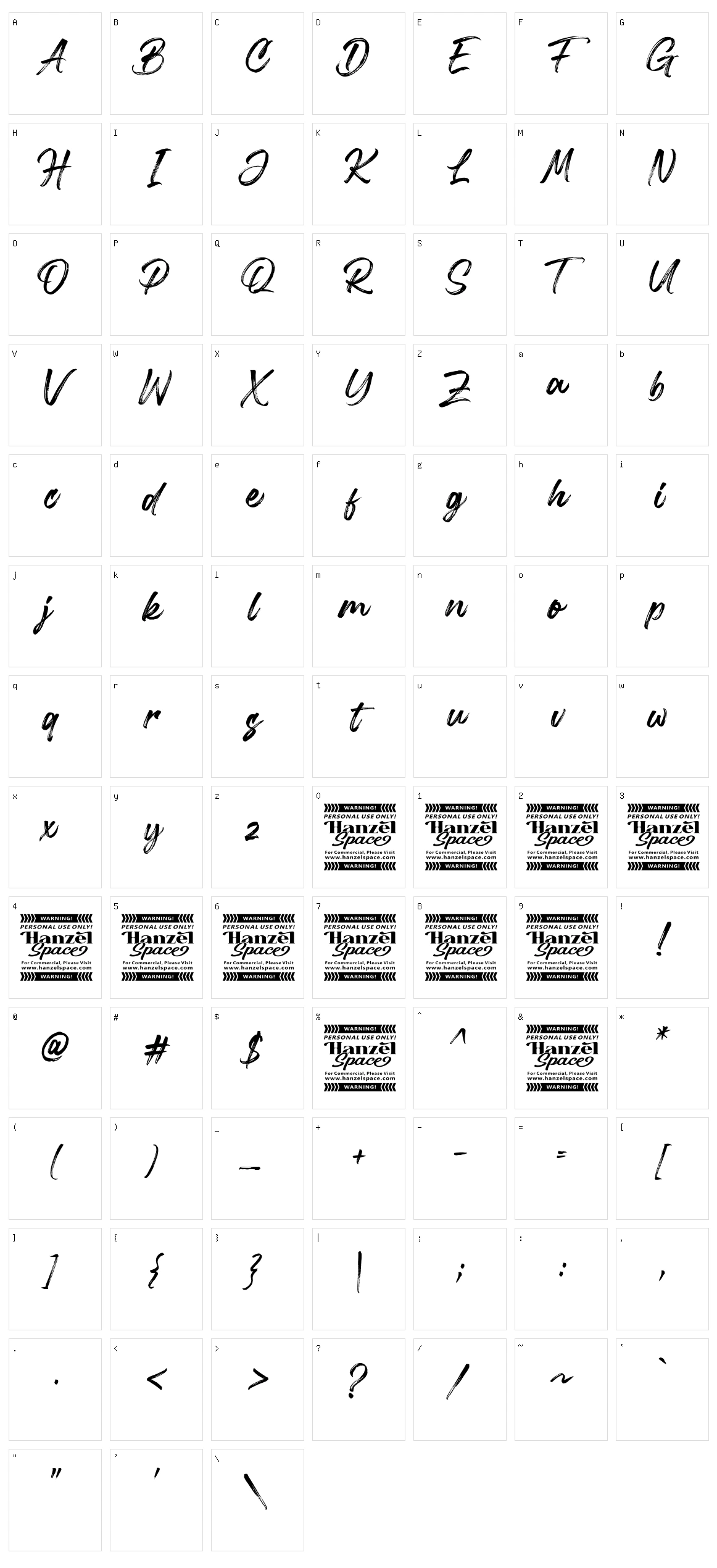Arthemis Character Set