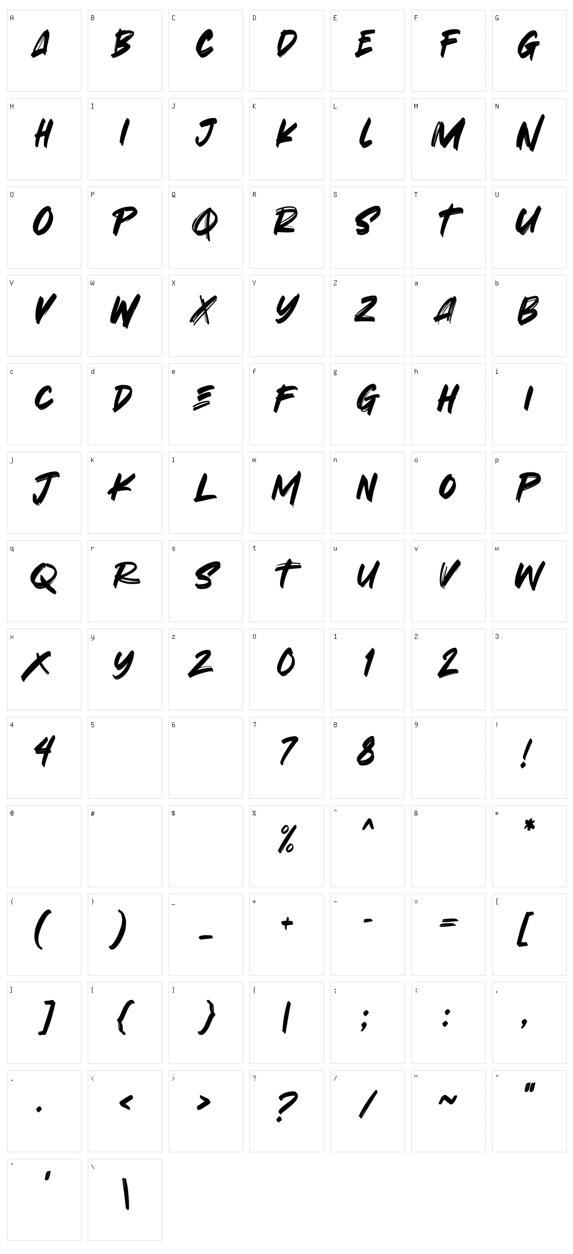 Unaessthetic Character Set