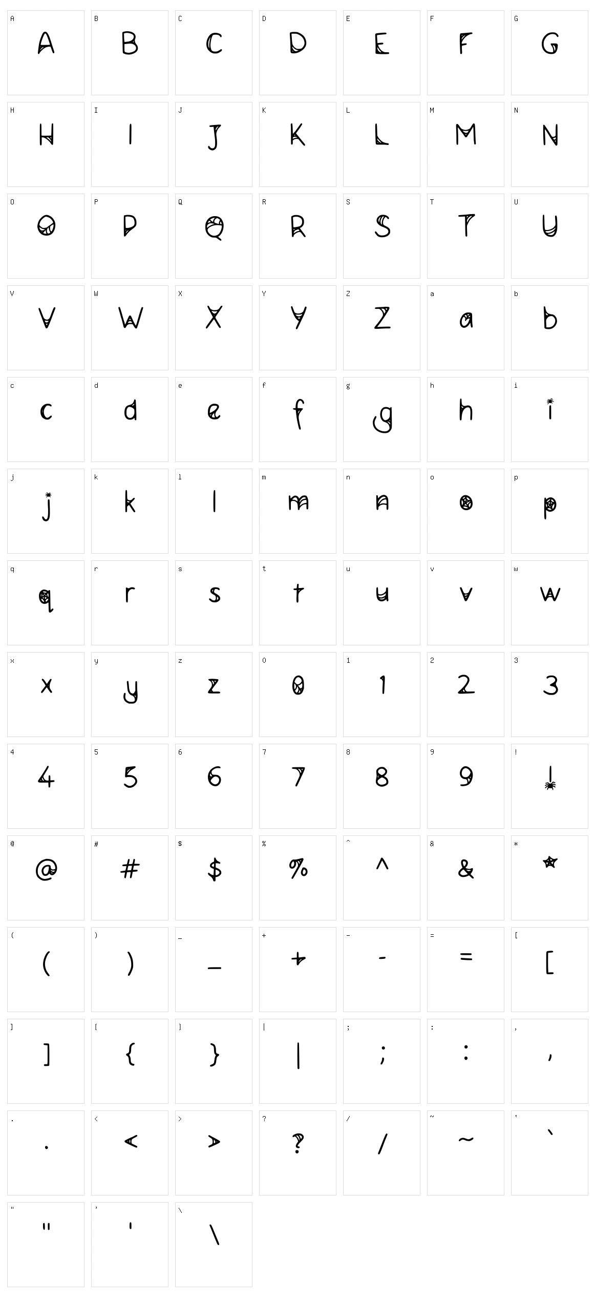 Hollies Webs Character Set