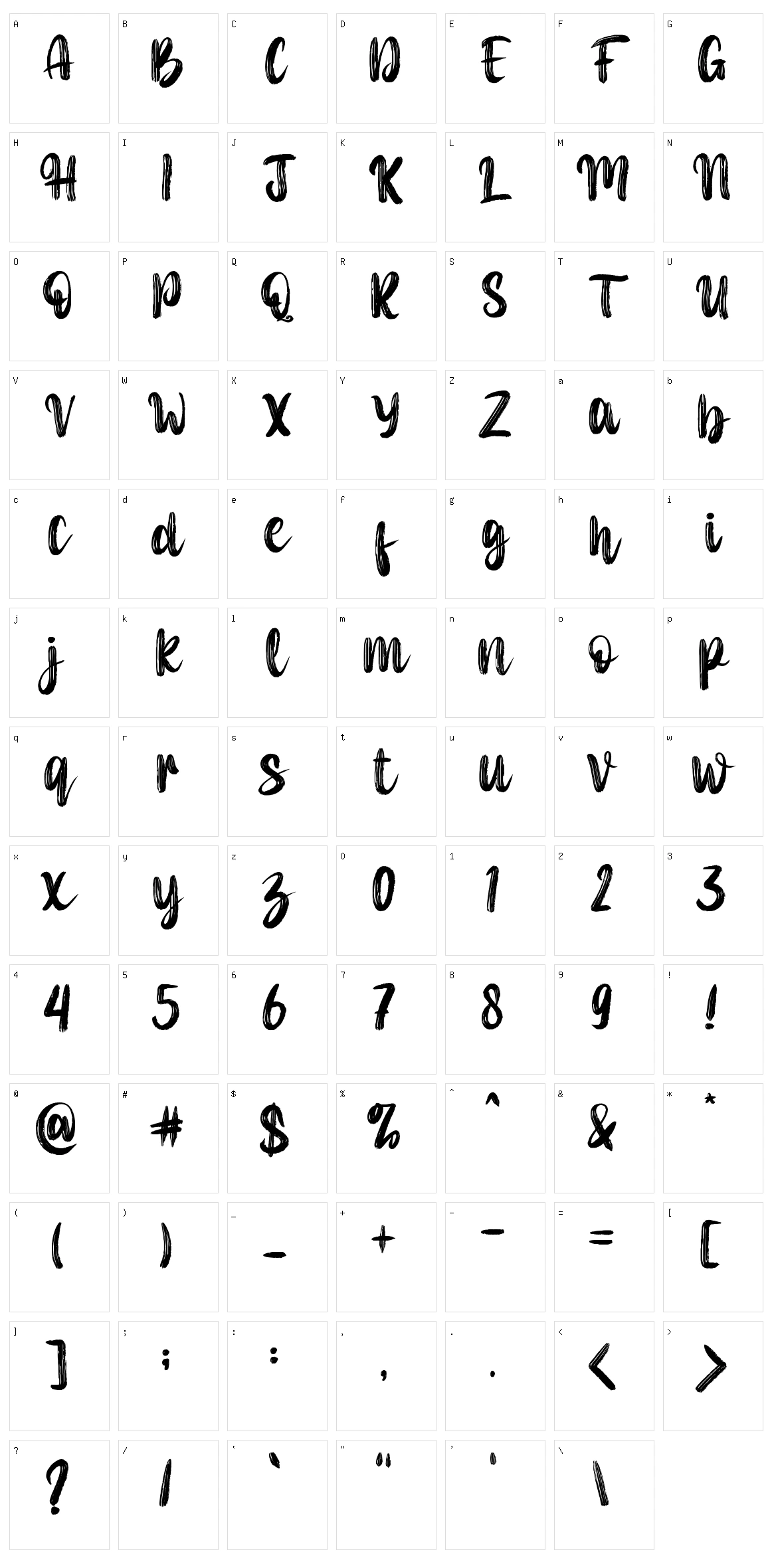 Dancing Brush Character Set