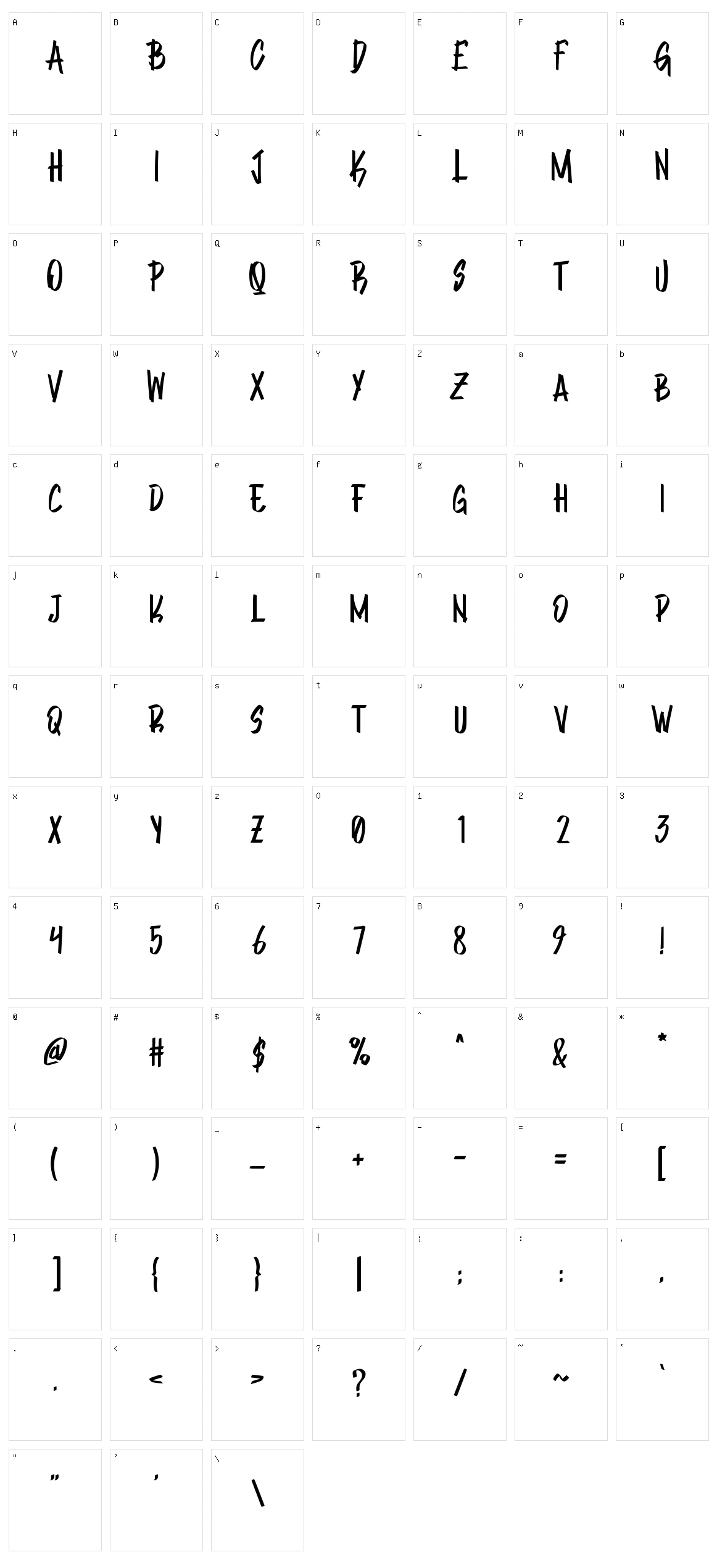 Mark Brush Character Set