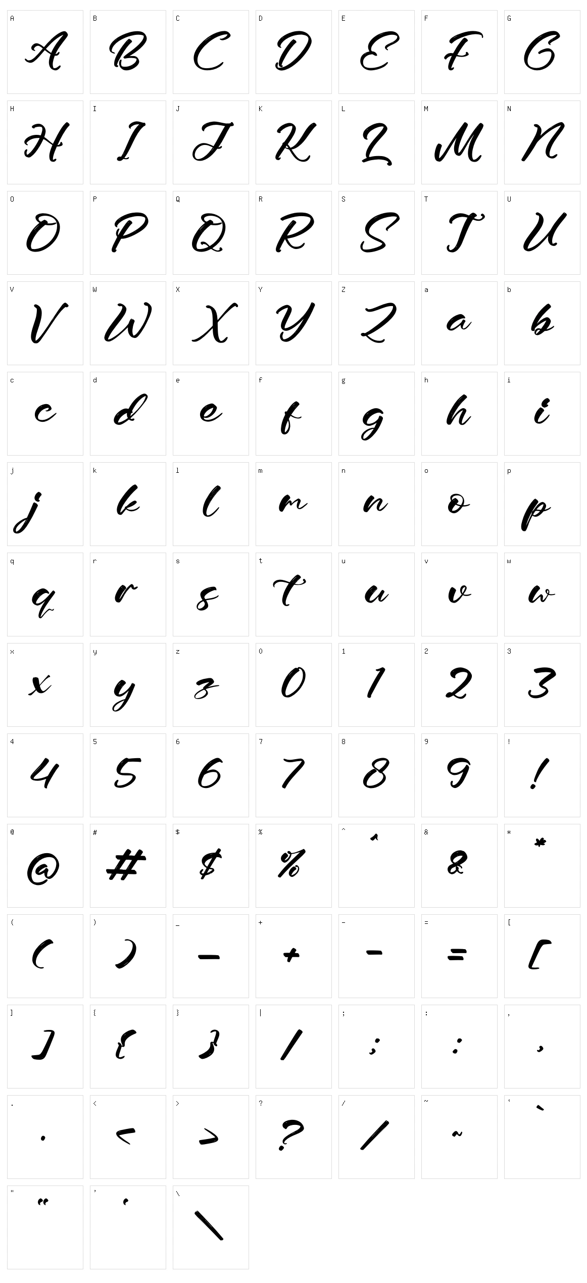 Bonalista Character Set