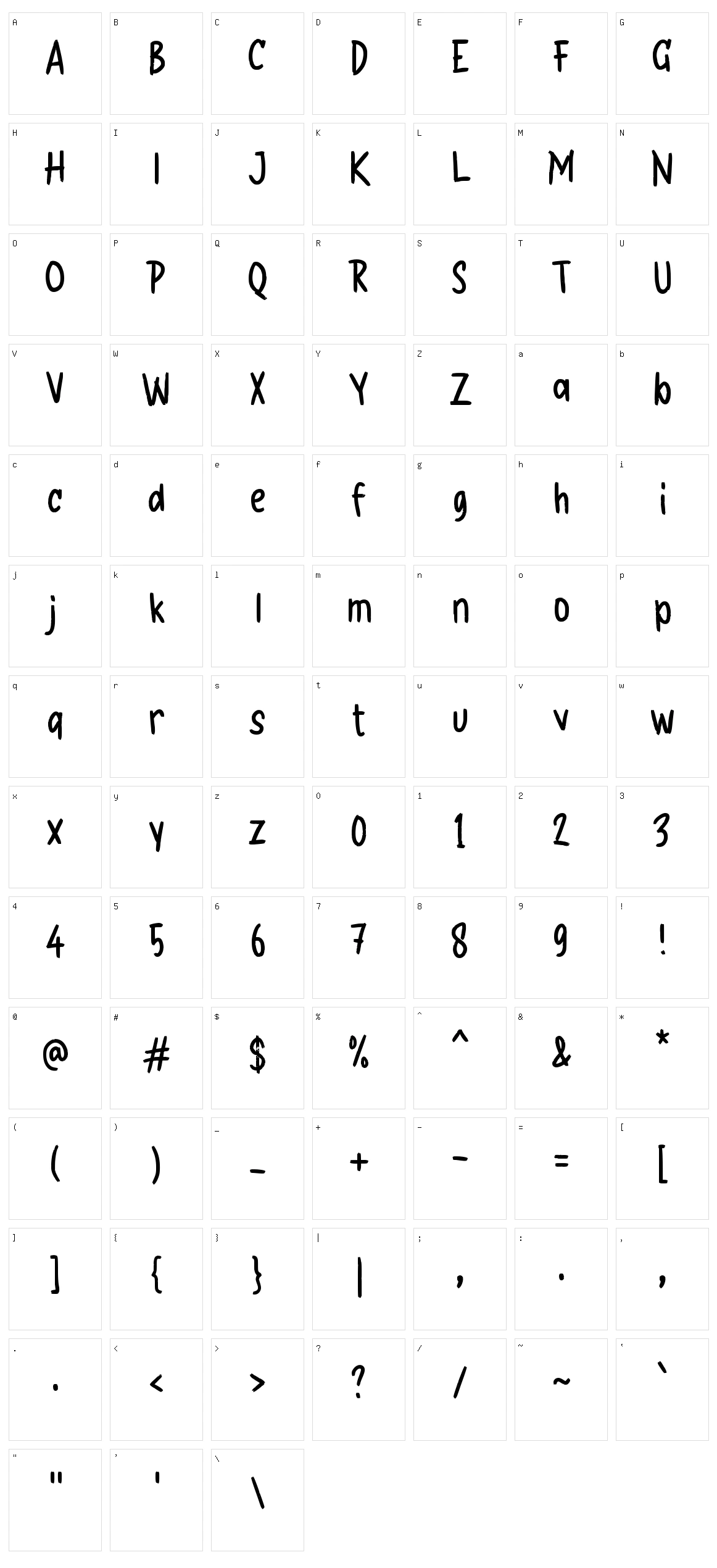 g Gion Character Set