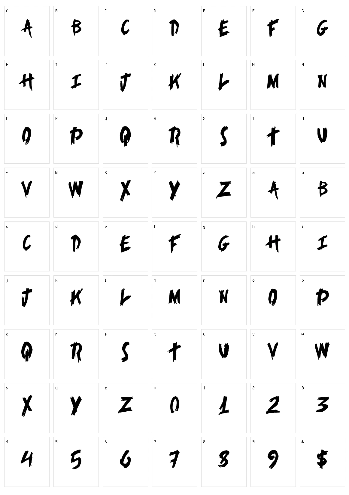 Alert Notice Character Set