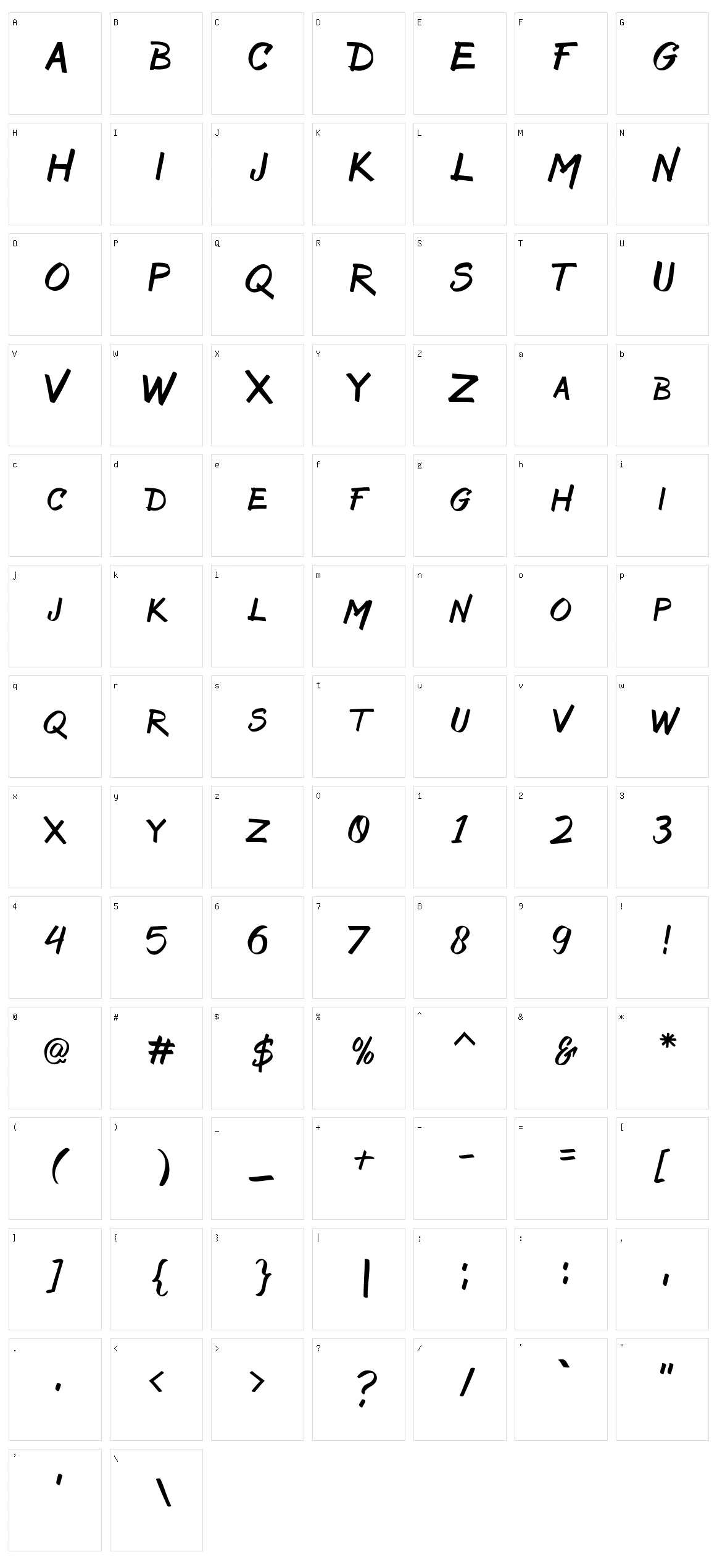 Bruss Character Set