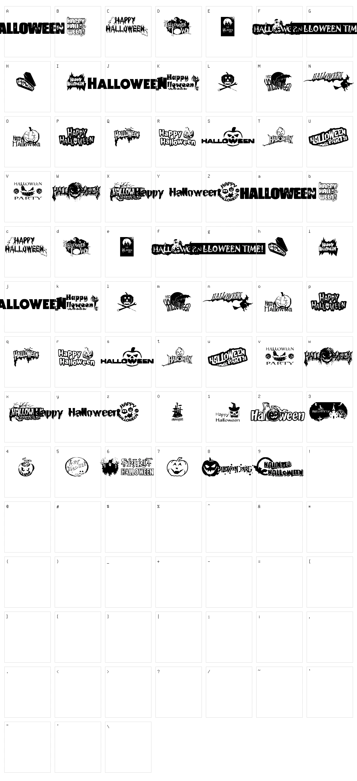 Halloween Logo Character Set
